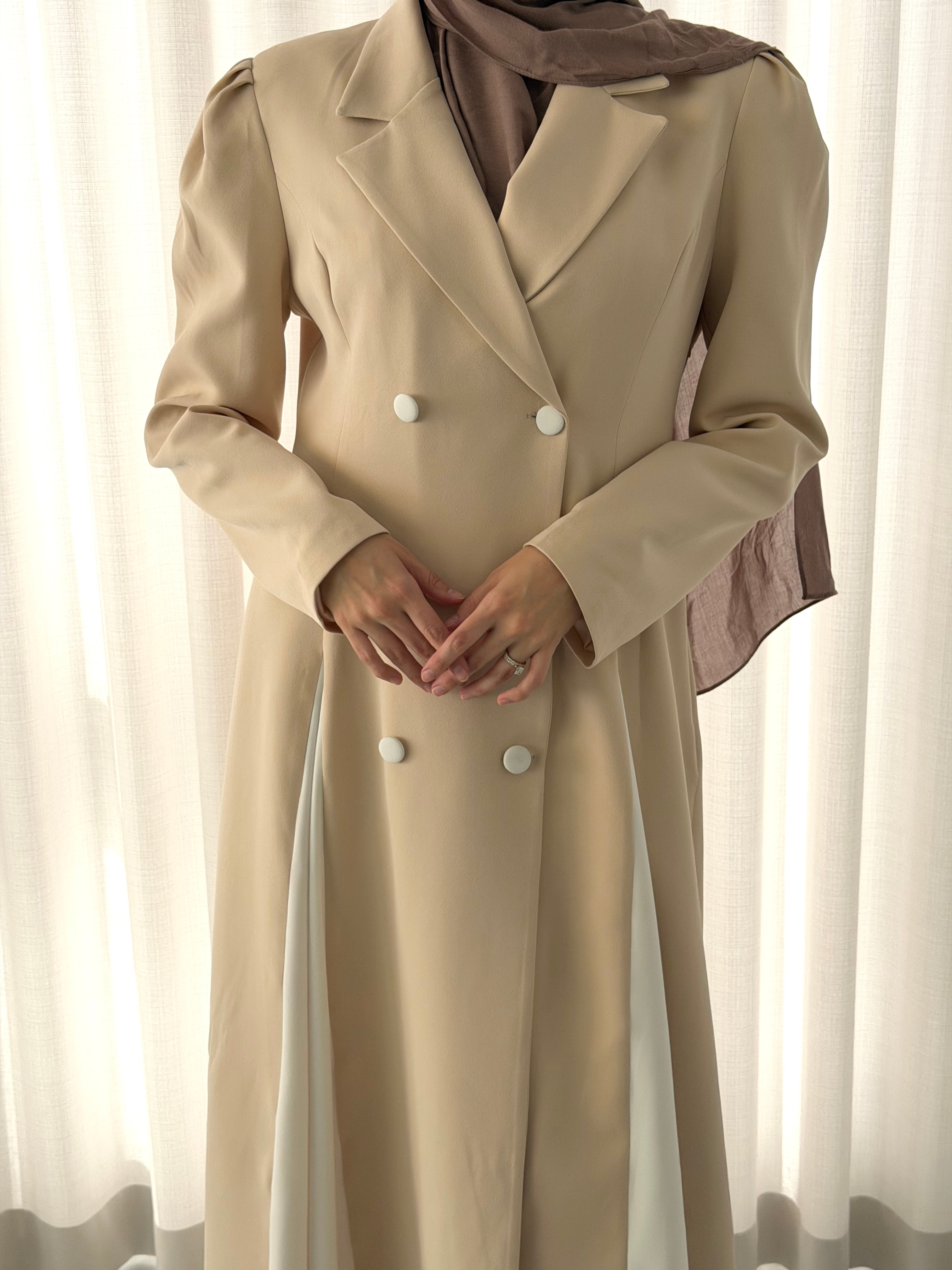 CONTRAST COAT DRESS
