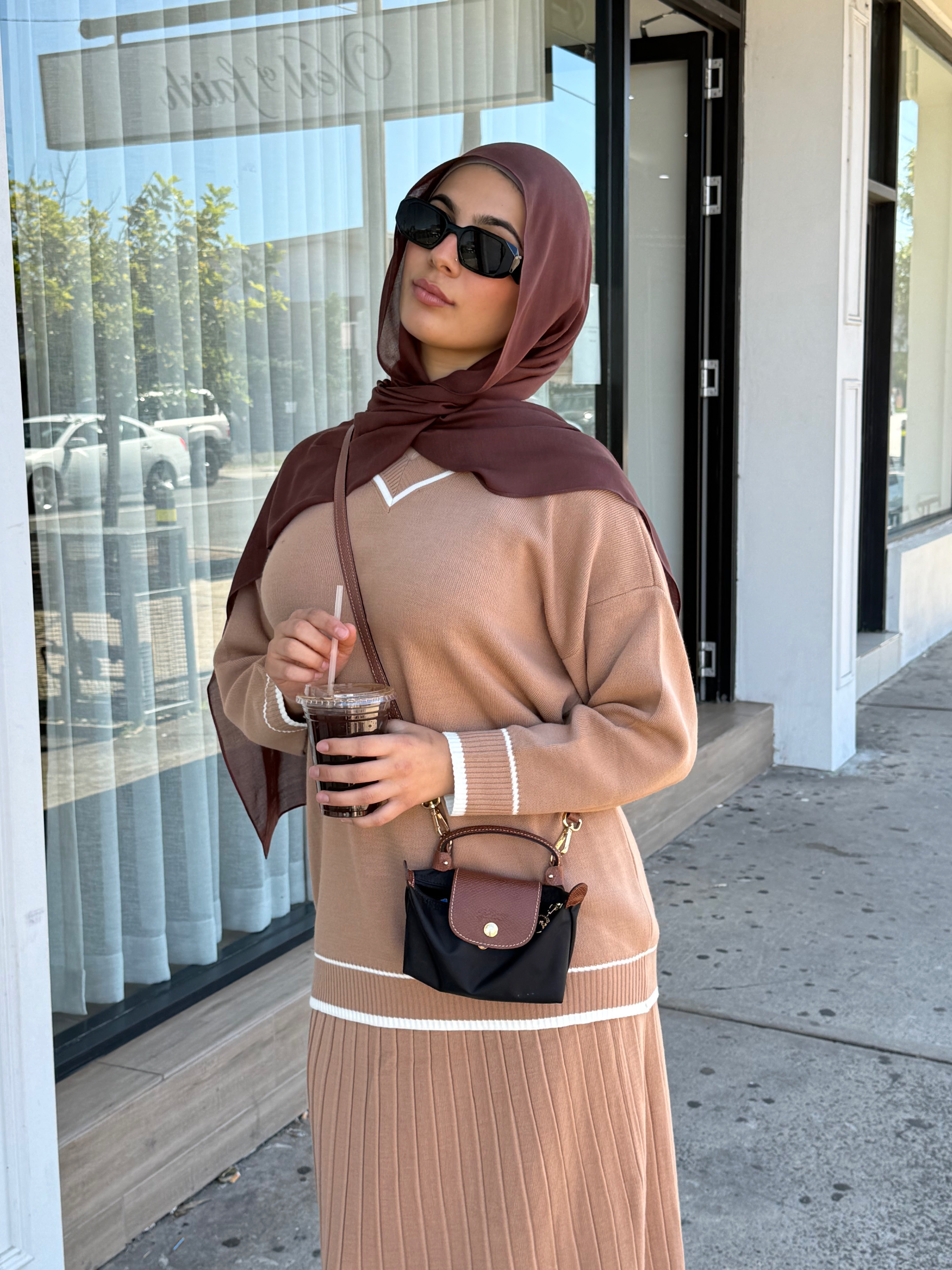 KNIT PLEATED SKIRT & TOP