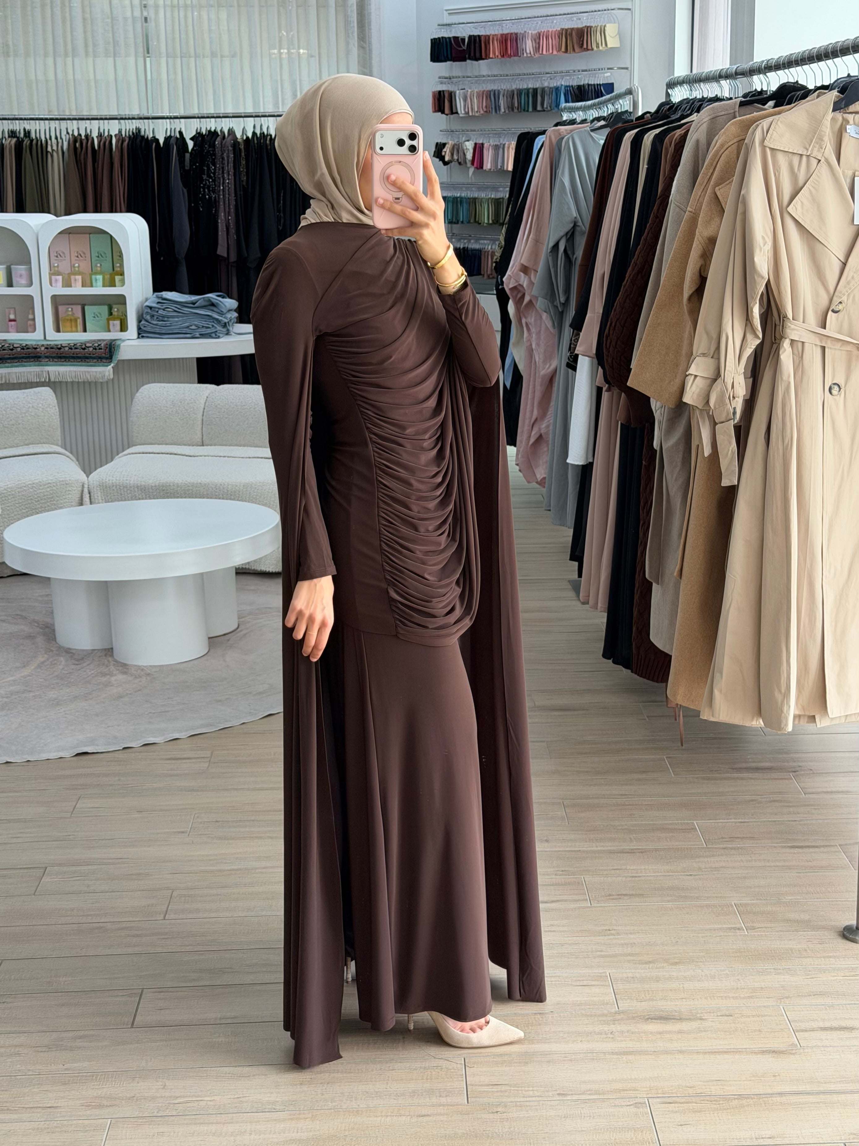SNATCHED JERSEY SET - BROWN