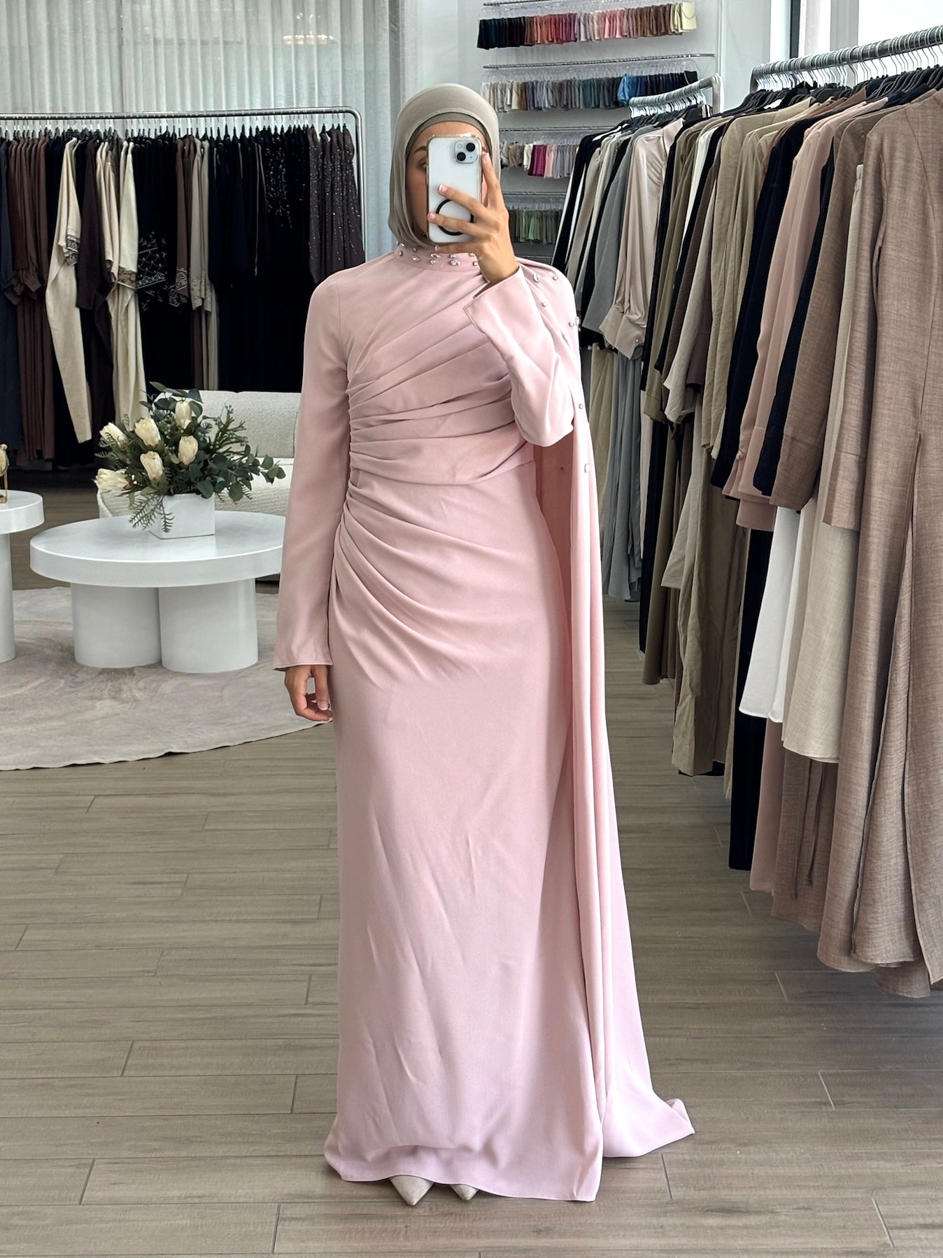 TIMELESS DRAPE DRESS- PINK