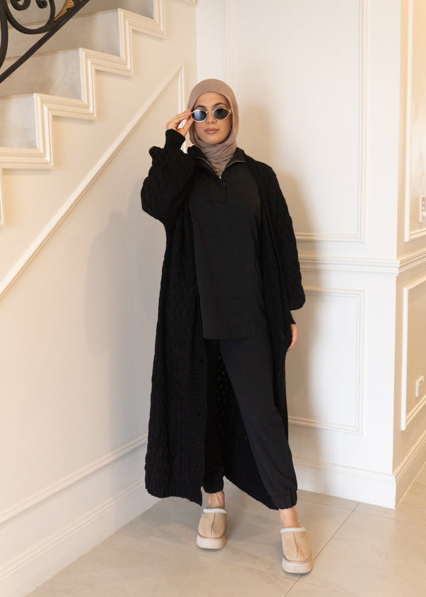 SAFAA CABLE STITCH CARDIGAN