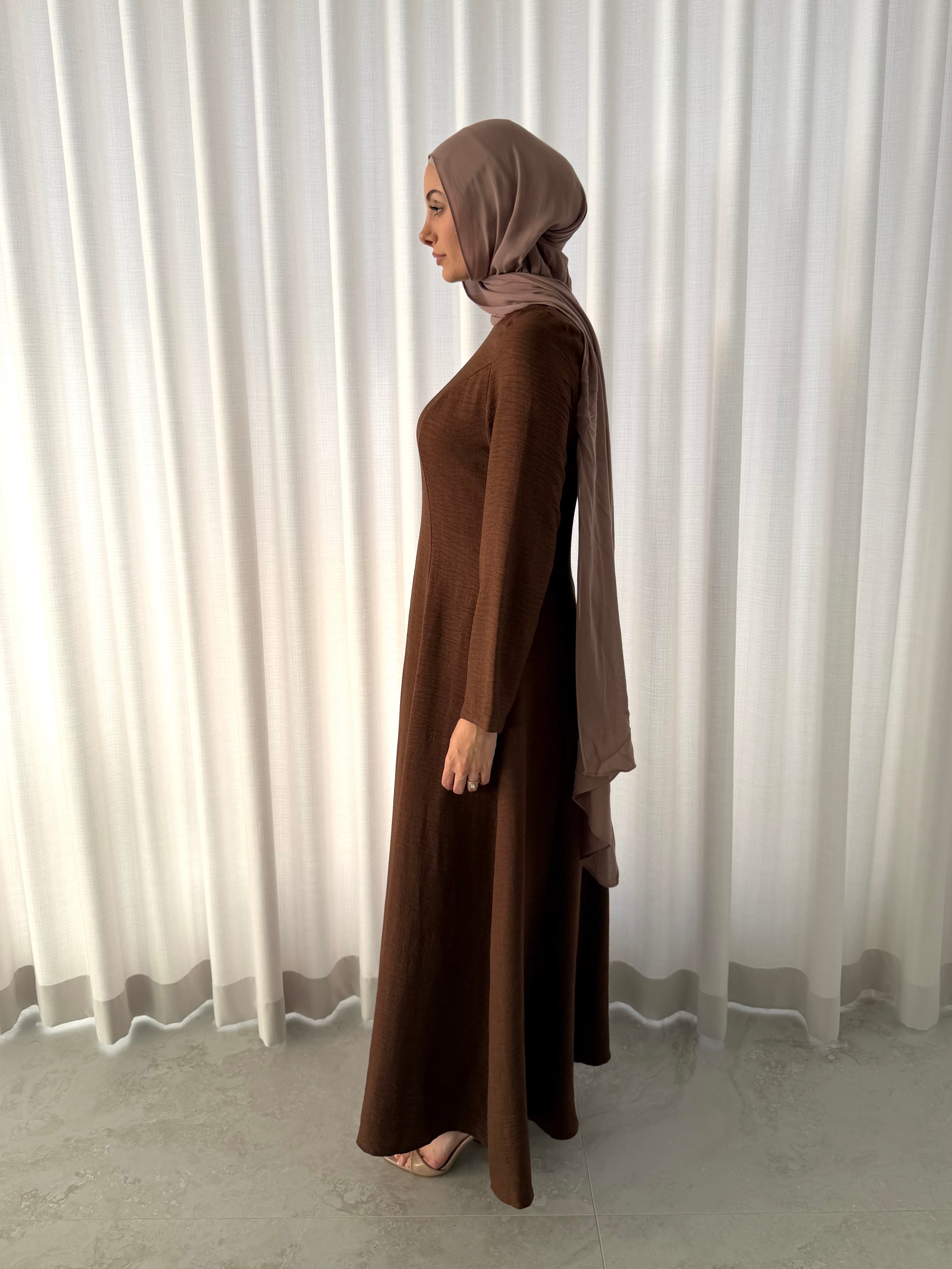 OASIS FLOW DRESS - BROWN