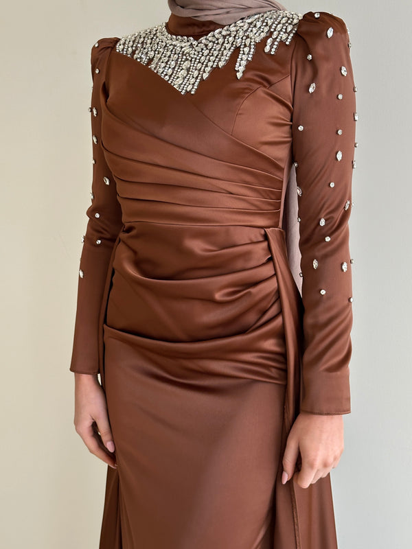 LOUJANE JEWEL DRESS-TAN