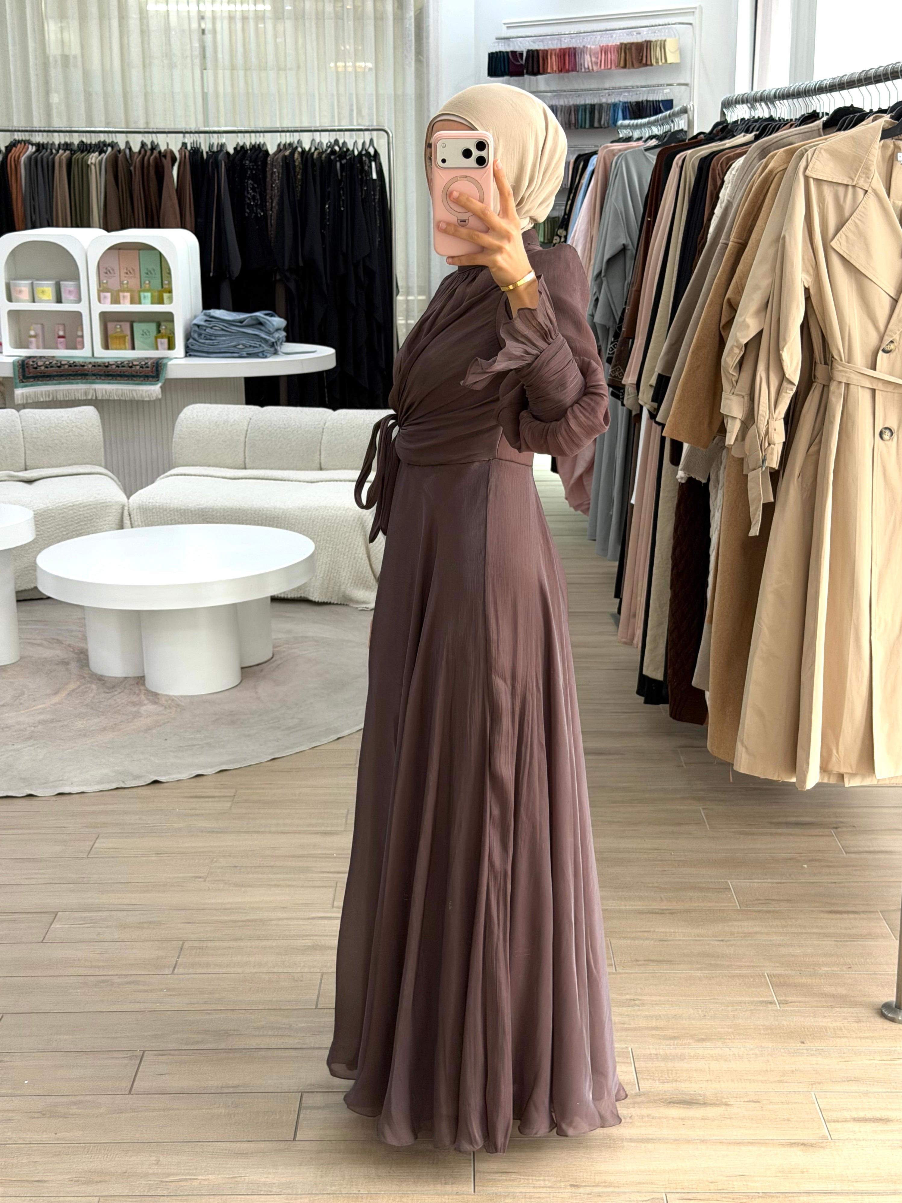 HODA FORMAL DRESS - BROWN