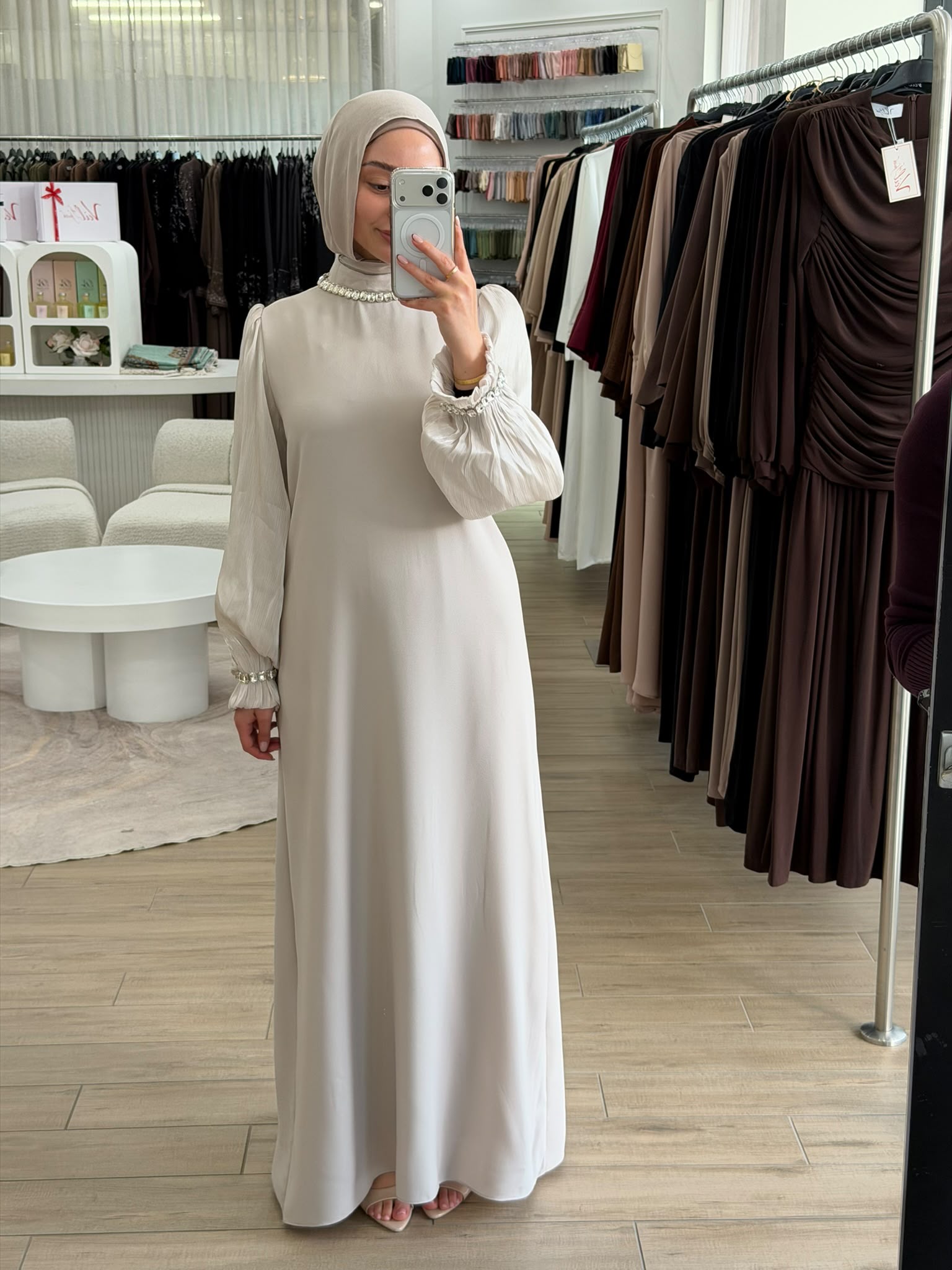 JEWEL LUXE DRESS - NUDE