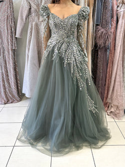 SANDRA BEADED HIRE GOWN