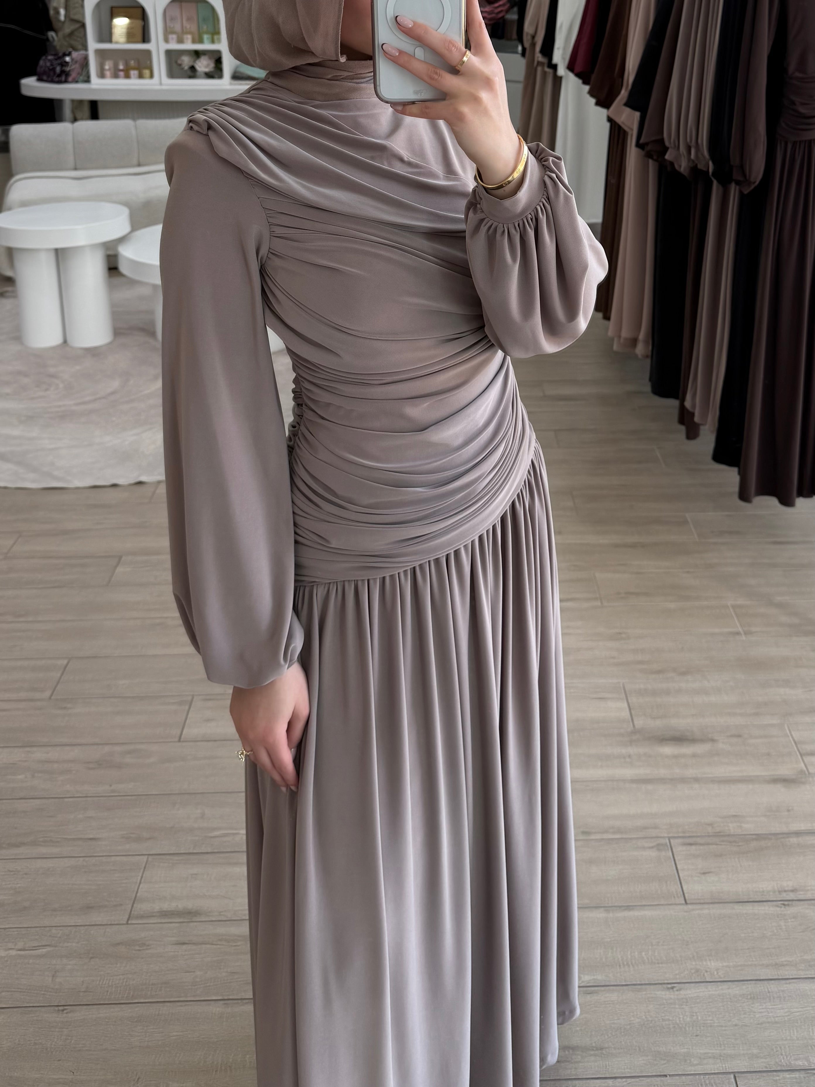 RUCHED JERSEY DRESS
