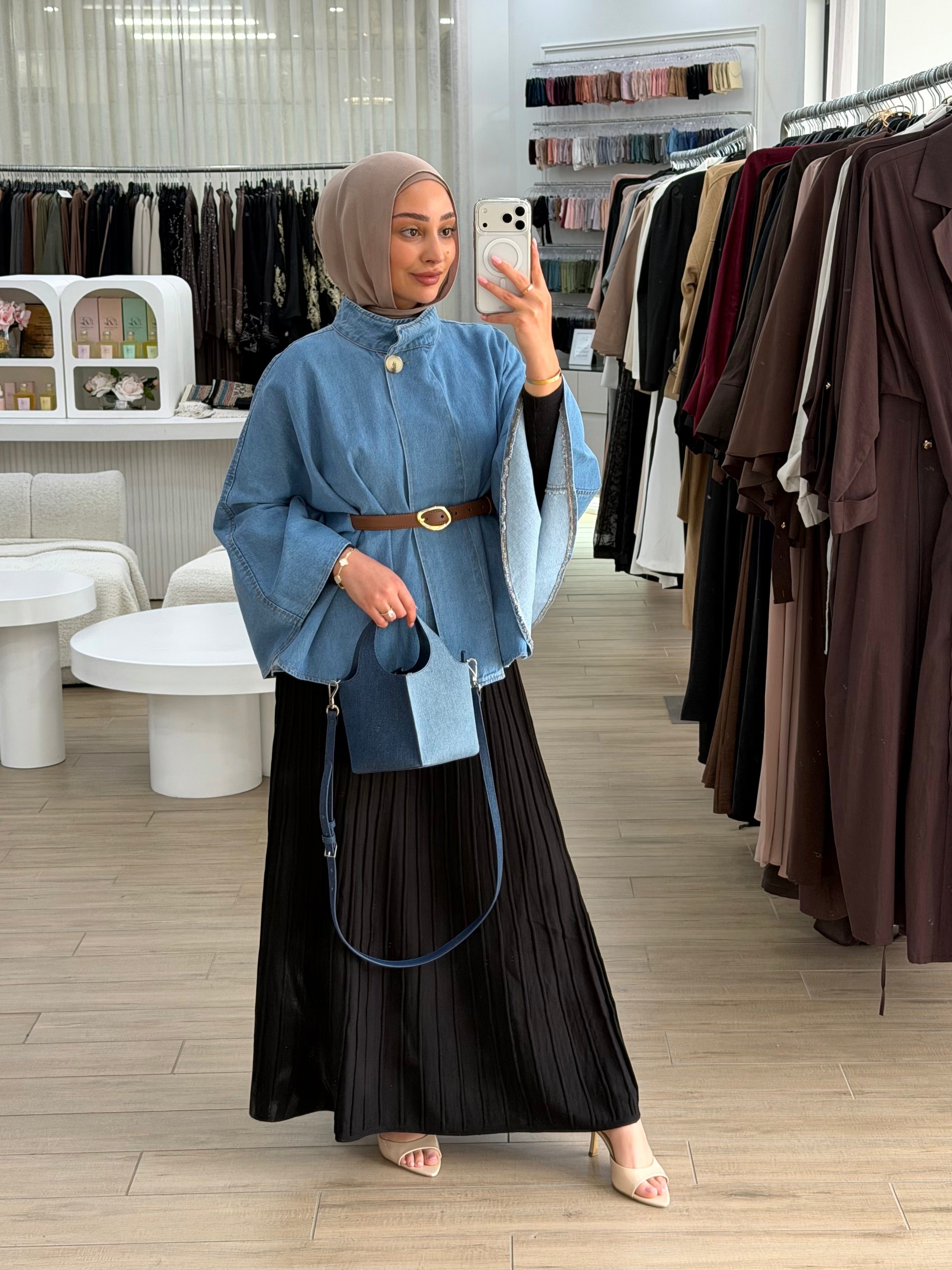 CITY GIRL PONCHO-DENIM