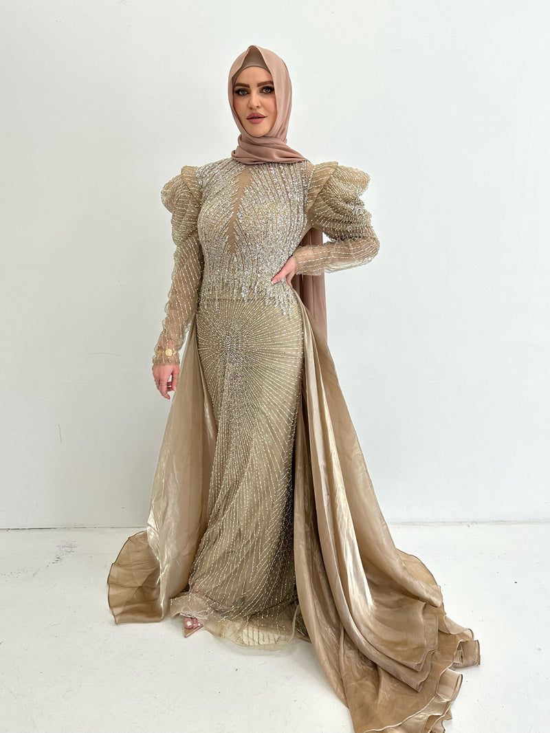 MALAK BEADED HIRE GOWN