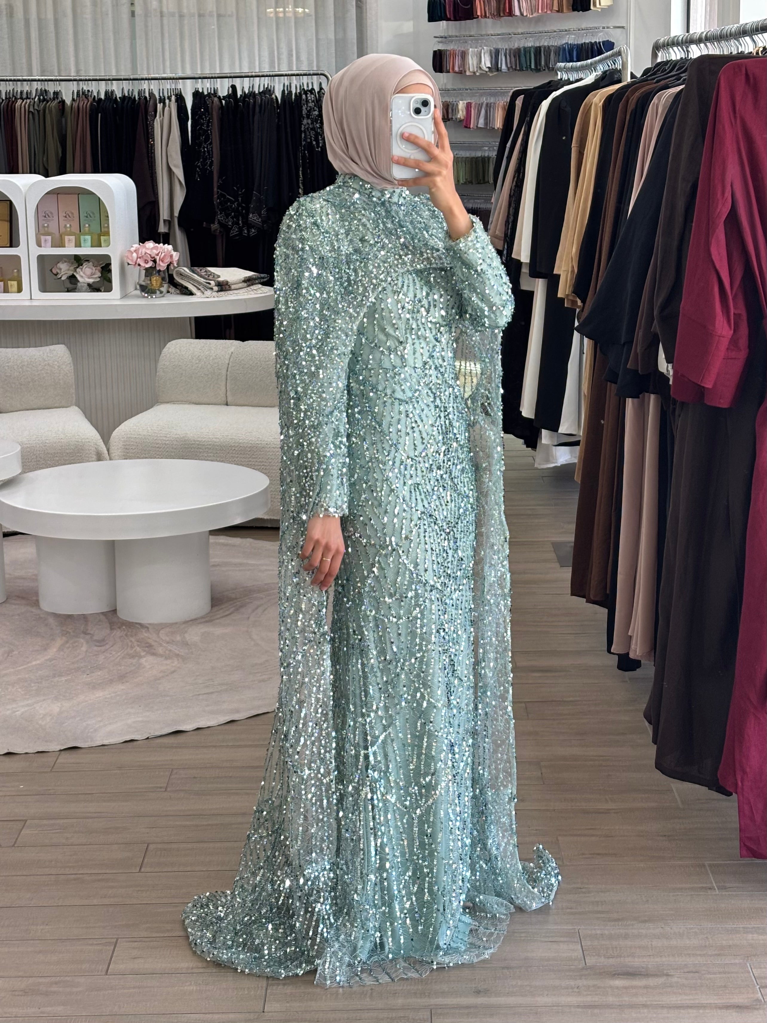 NAYLA SEQUINS FORMAL DRESS-  MINT