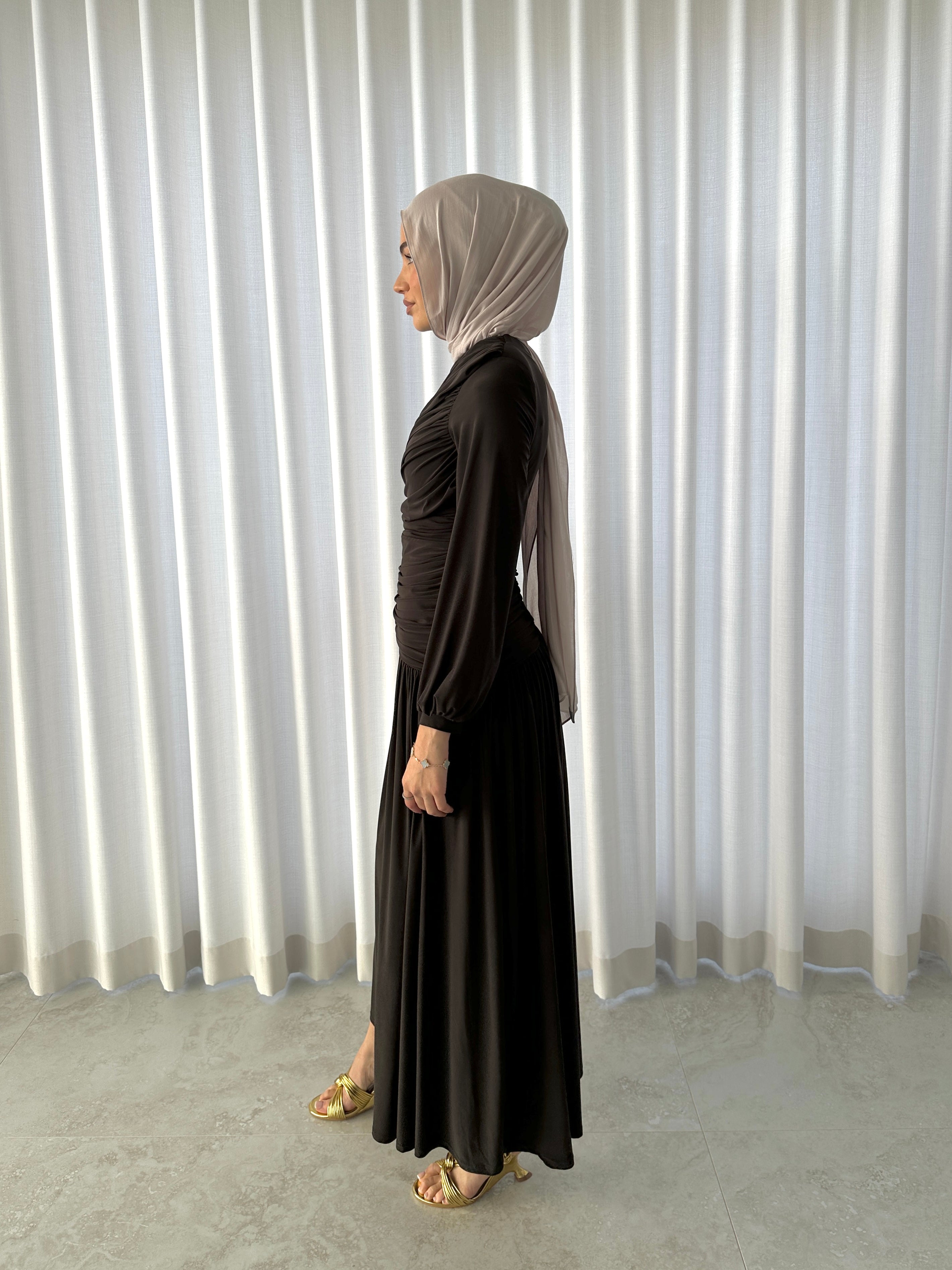 RUCHED JERSEY DRESS