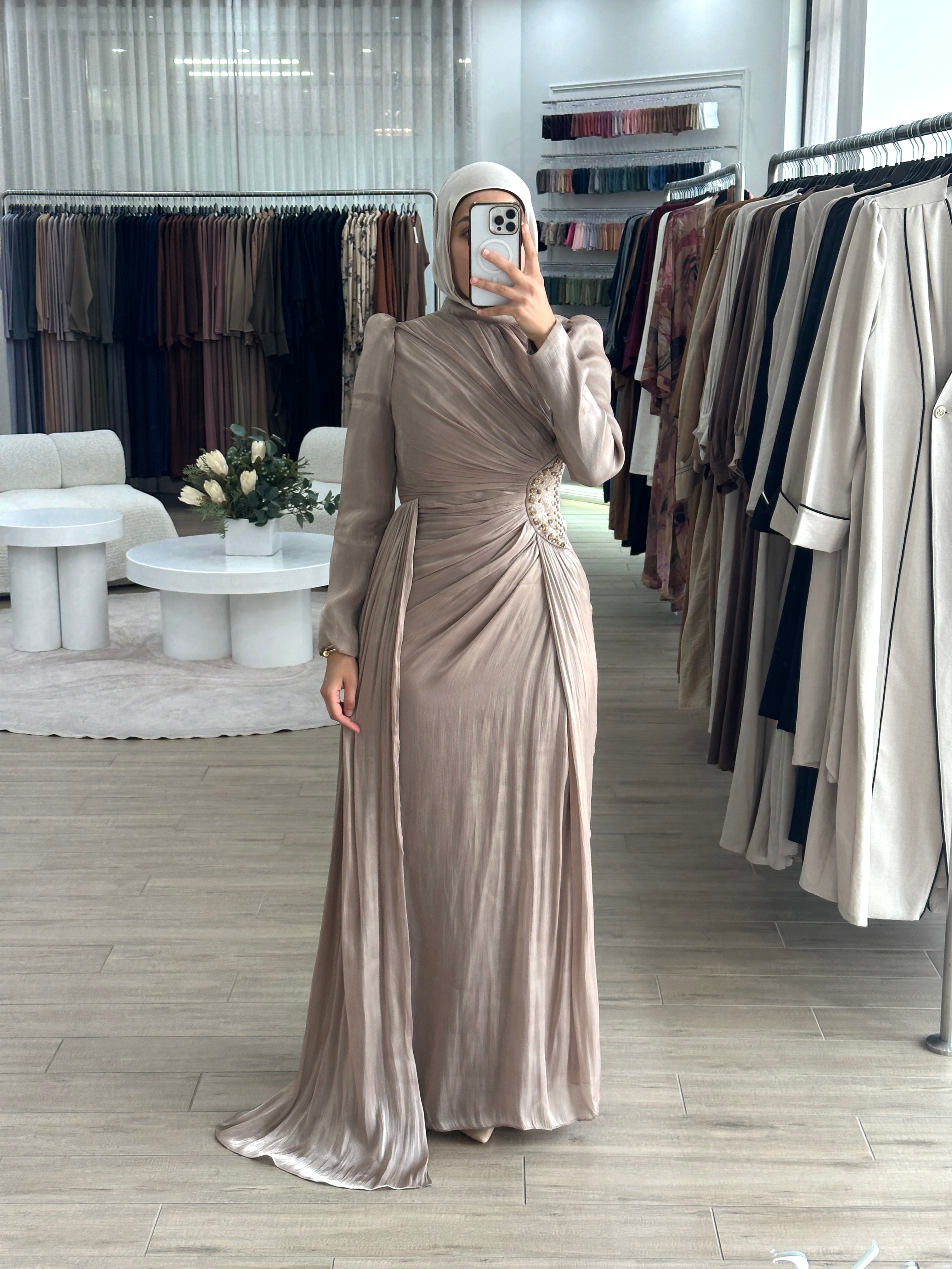 REANNE FORMAL DRESS- MOCHA