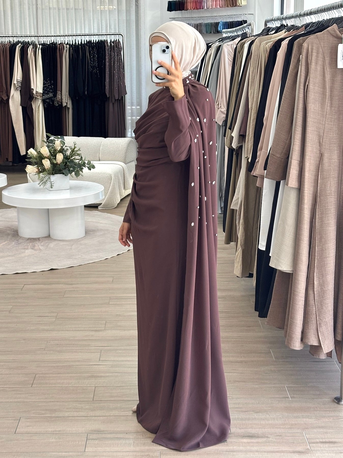 TIMELESS DRAPE DRESS- CHOCOLATE