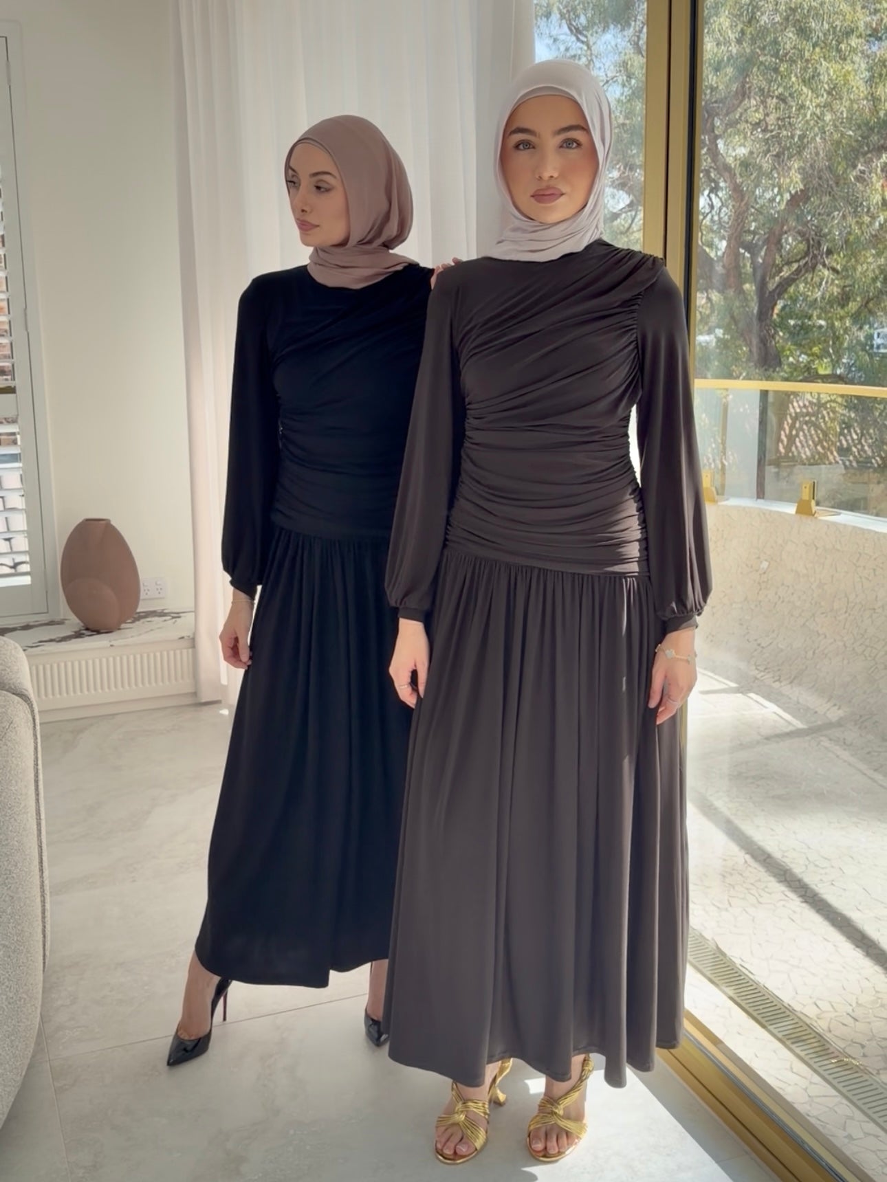 RUCHED JERSEY DRESS