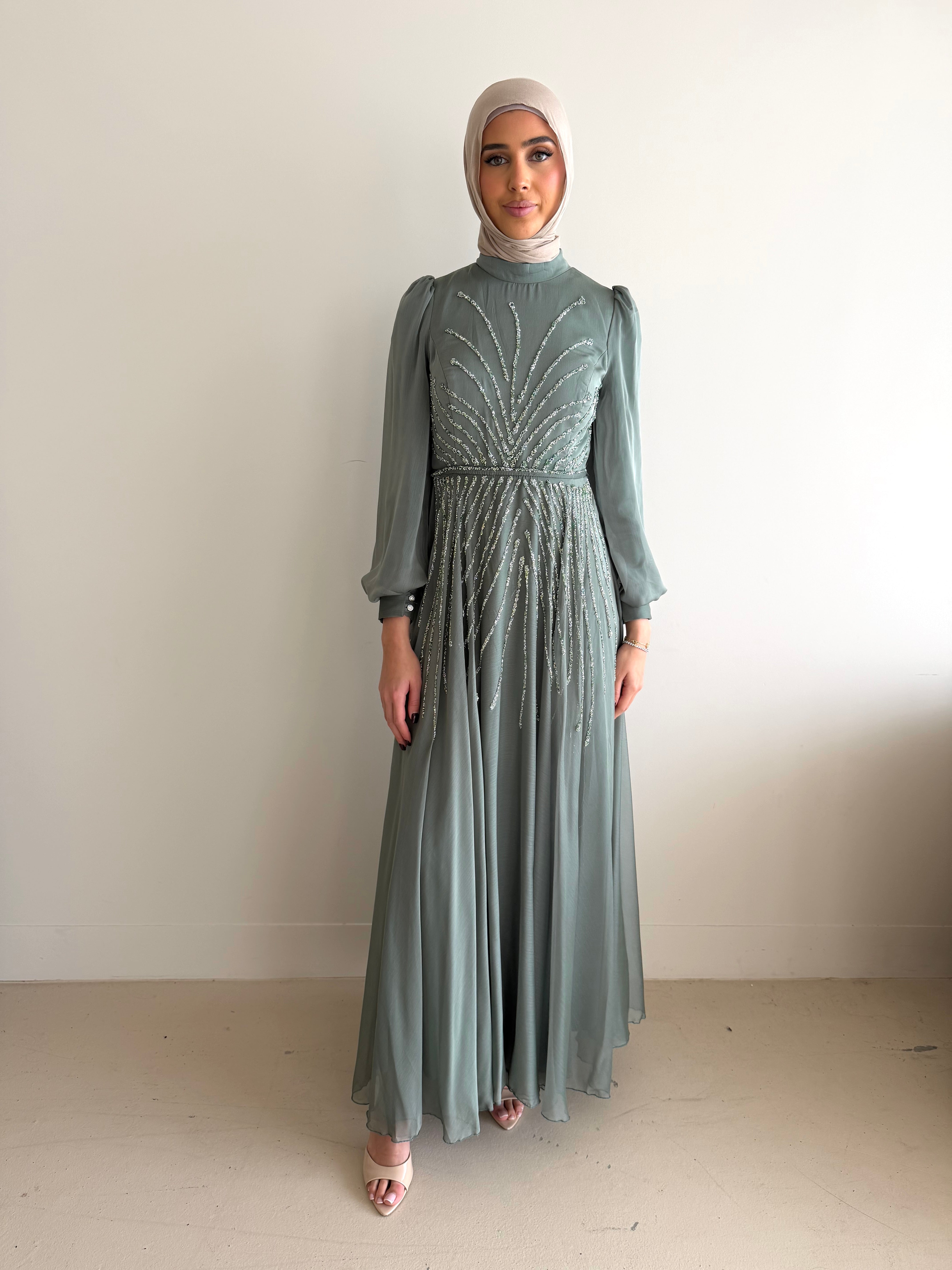 LORENA FORMAL DRESS - OLIVE