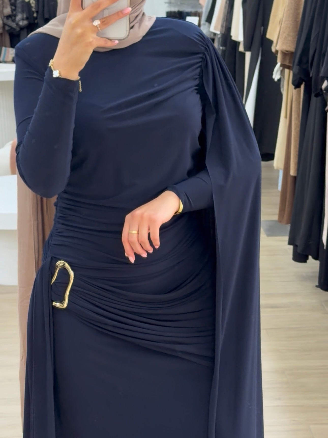 LUXE DRAPE FORMAL DRESS- NAVY