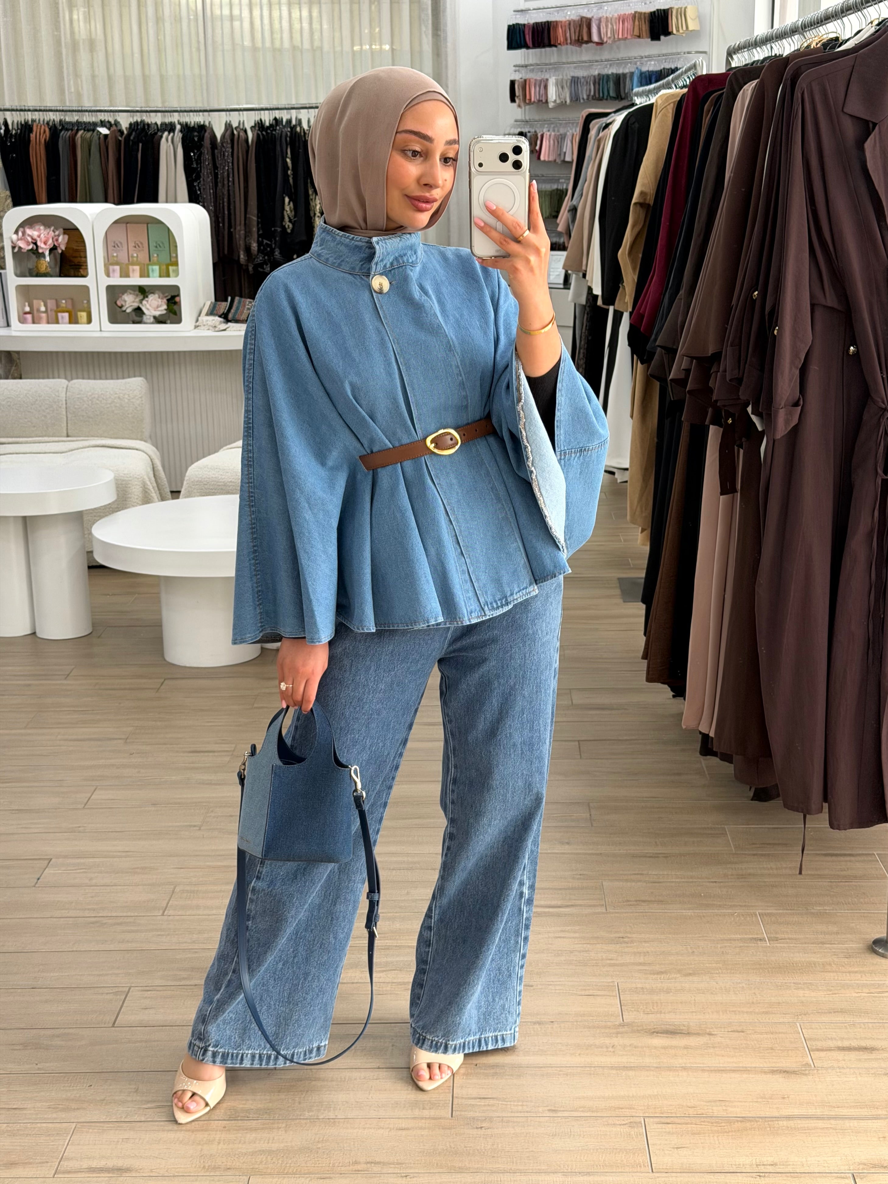 CITY GIRL PONCHO-DENIM