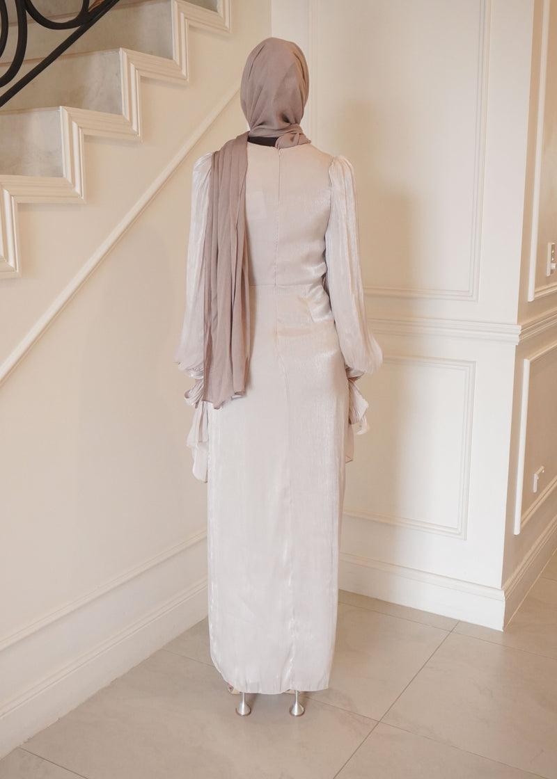 MARIAM SHIMMER DRESS- STONE