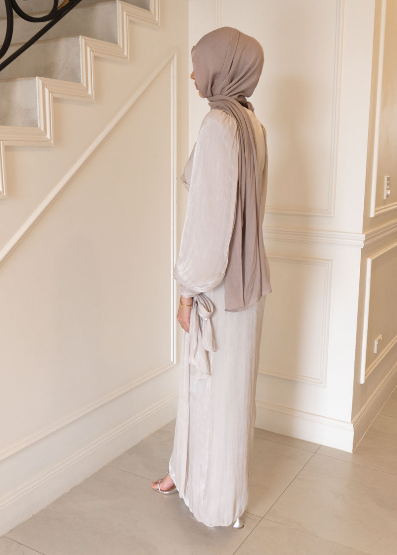 MARIAM SHIMMER DRESS- STONE