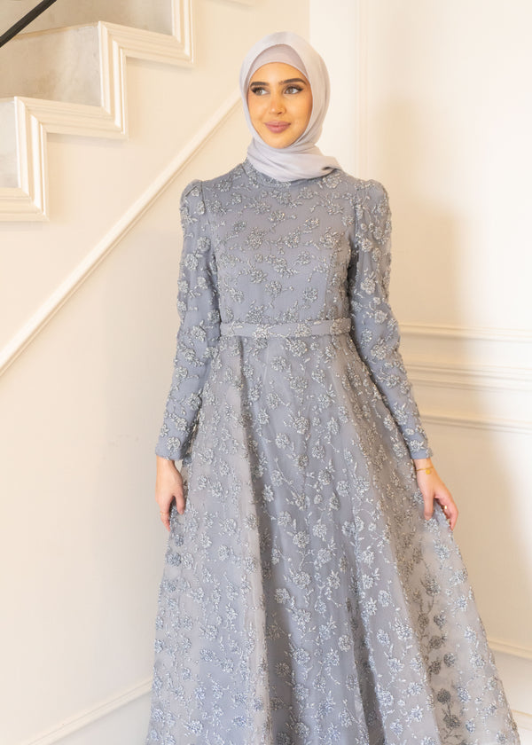 Alisha Formal Dress Blue – modest formal hijabi outfit in Australia