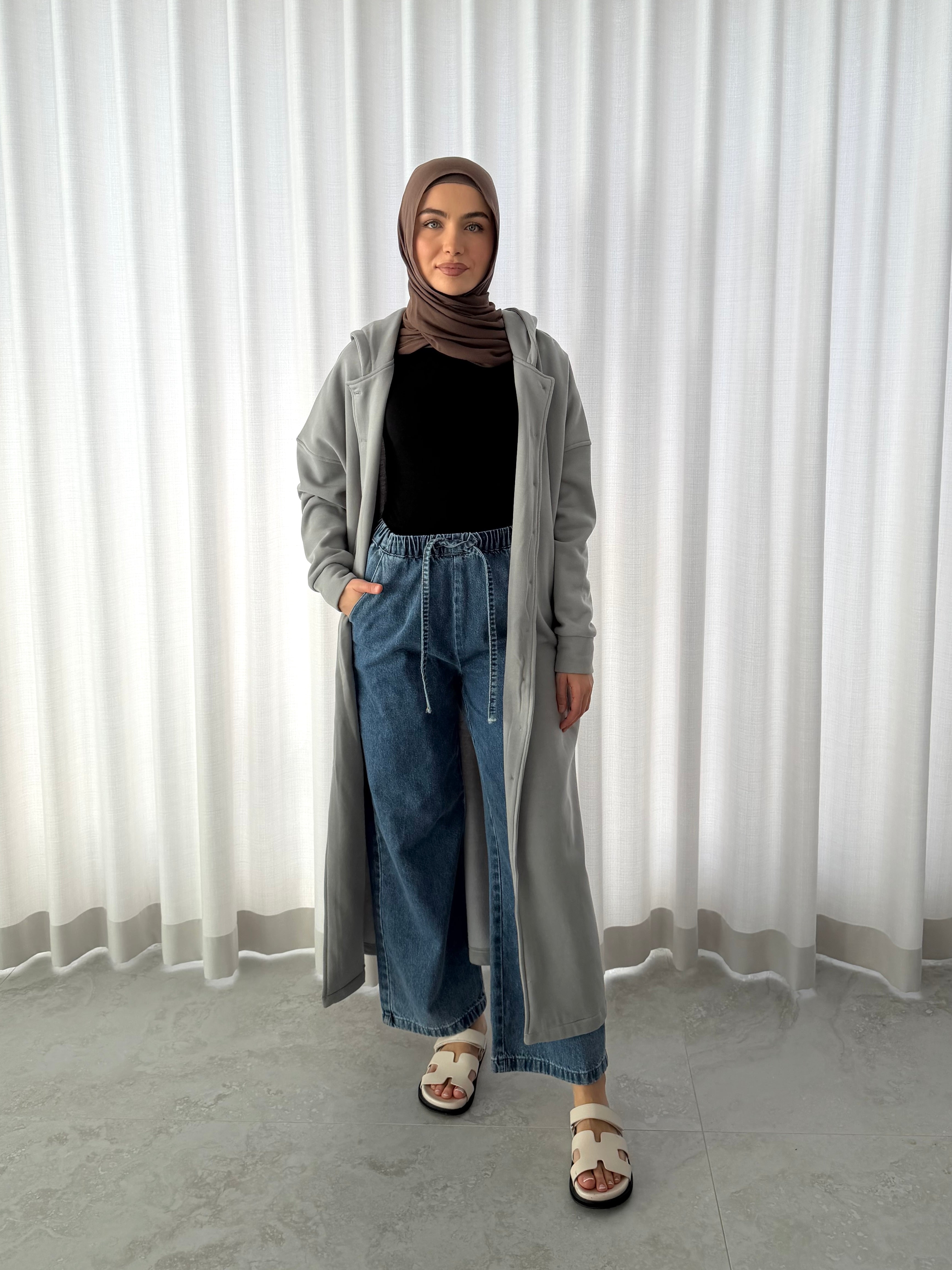 FLOOR LENGTH HOODED JACKET