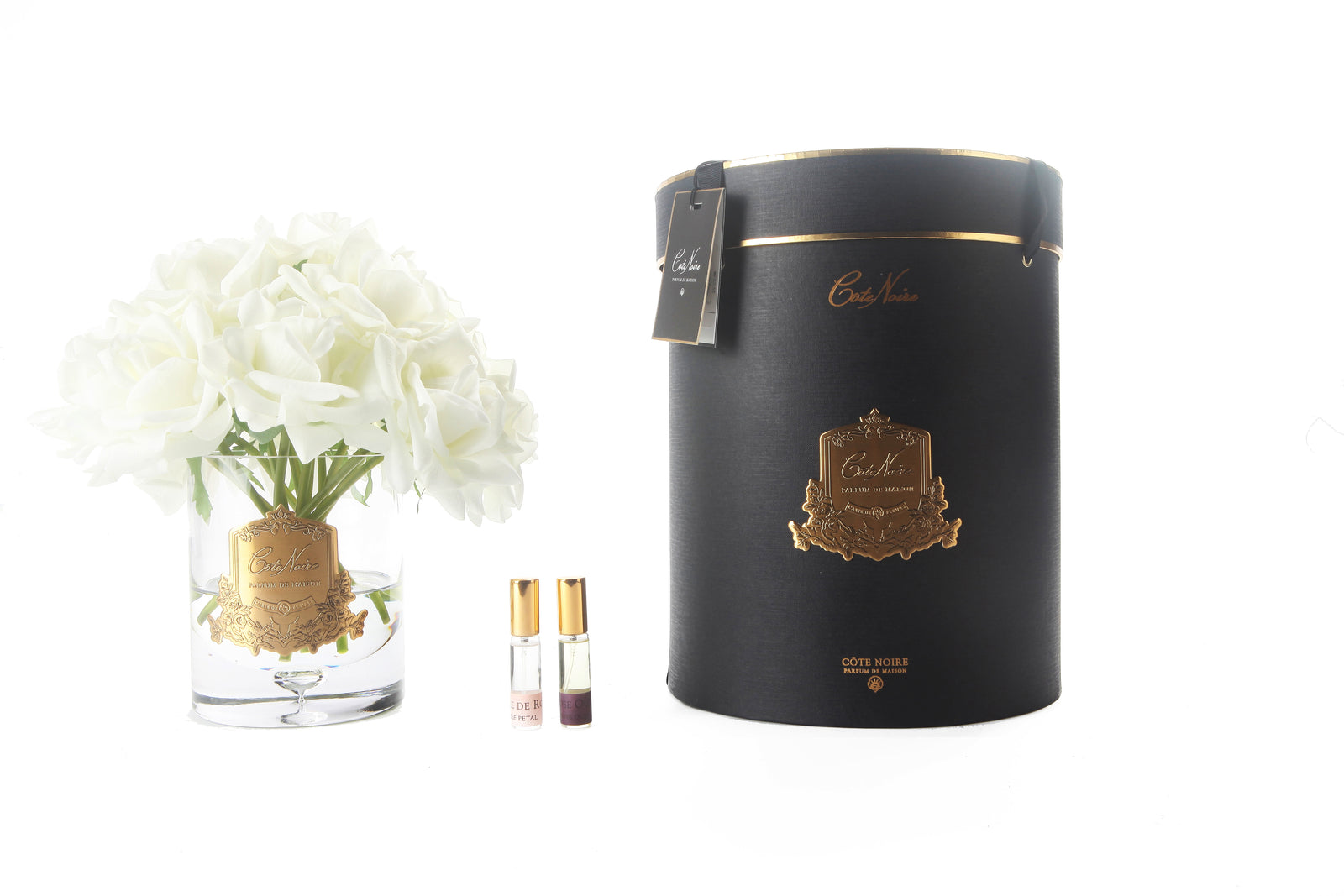 LUXURY GRAND BOUQUET - GOLD BADGE - IVORY - BLACK BOX