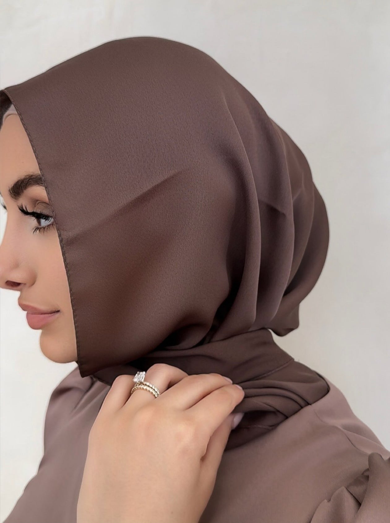 SILK LOOK HIJAB- DARK MAUVE