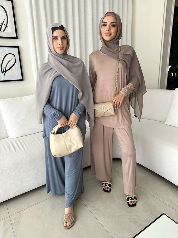 Grey discount hijab outfit