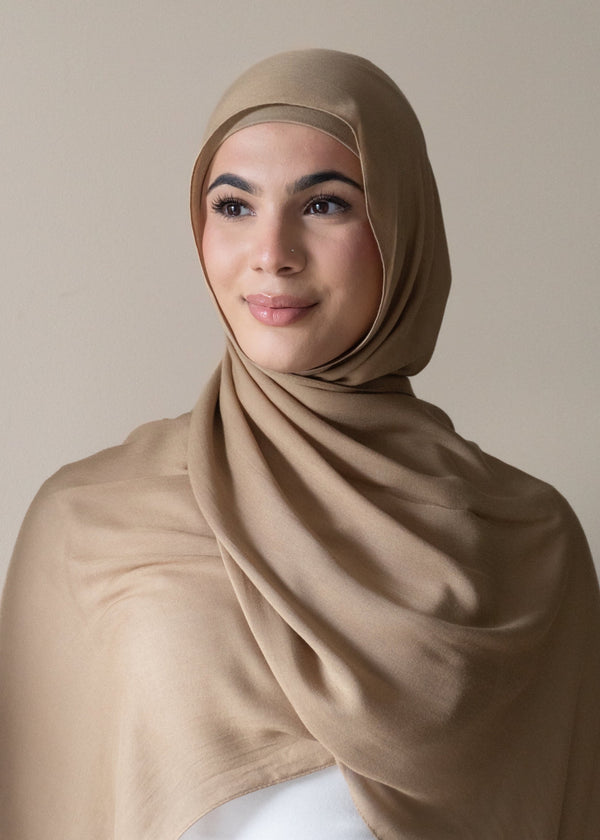 MODAL MUSTARD HIJAB + COTTON CAP SET