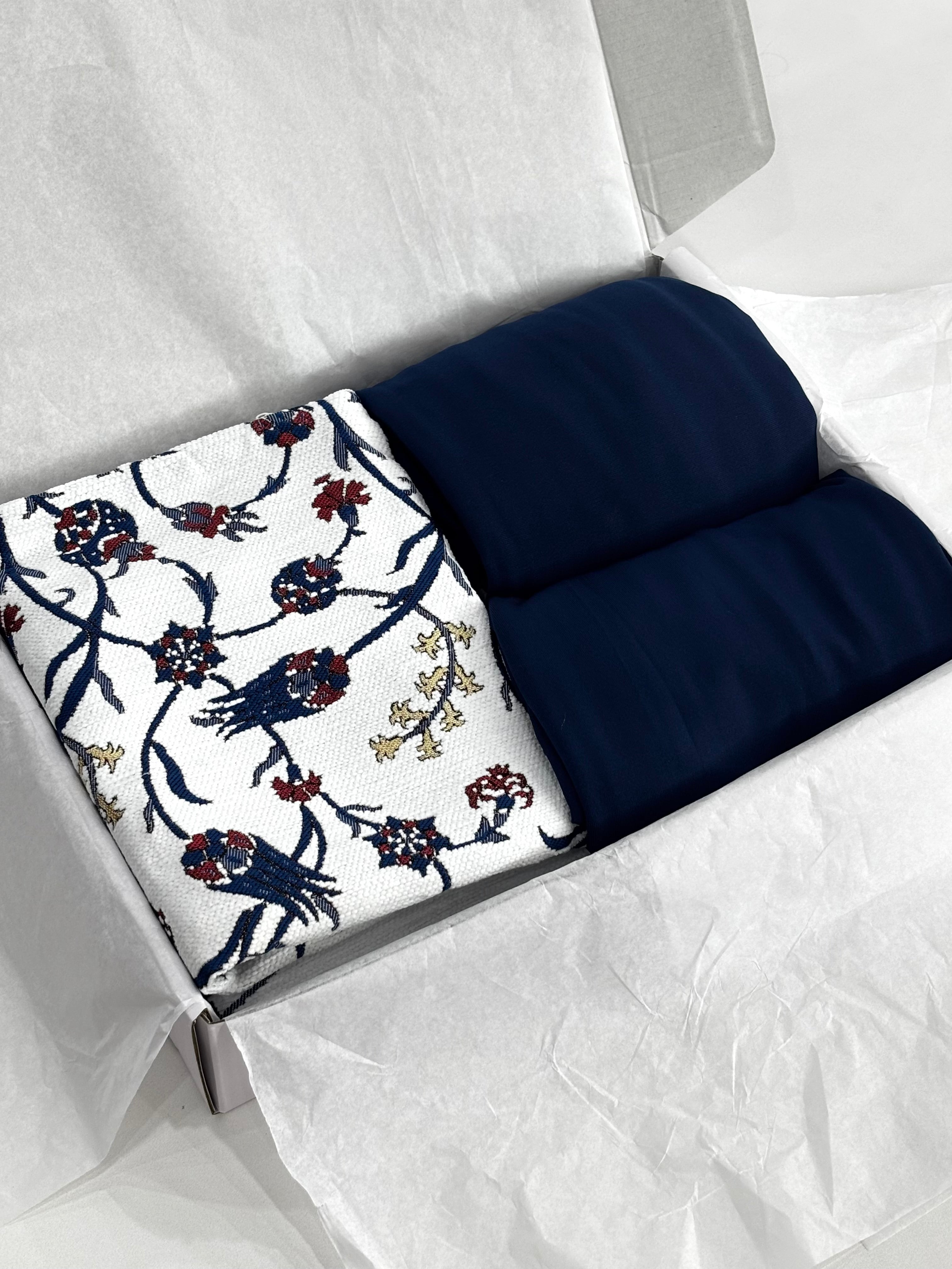 Prayer Gift Box includes a beautifully crafted Travel Prayer Mat and a modest Prayer Set — thoughtfully curated for everyday salah, Ramadan, and special occasions.