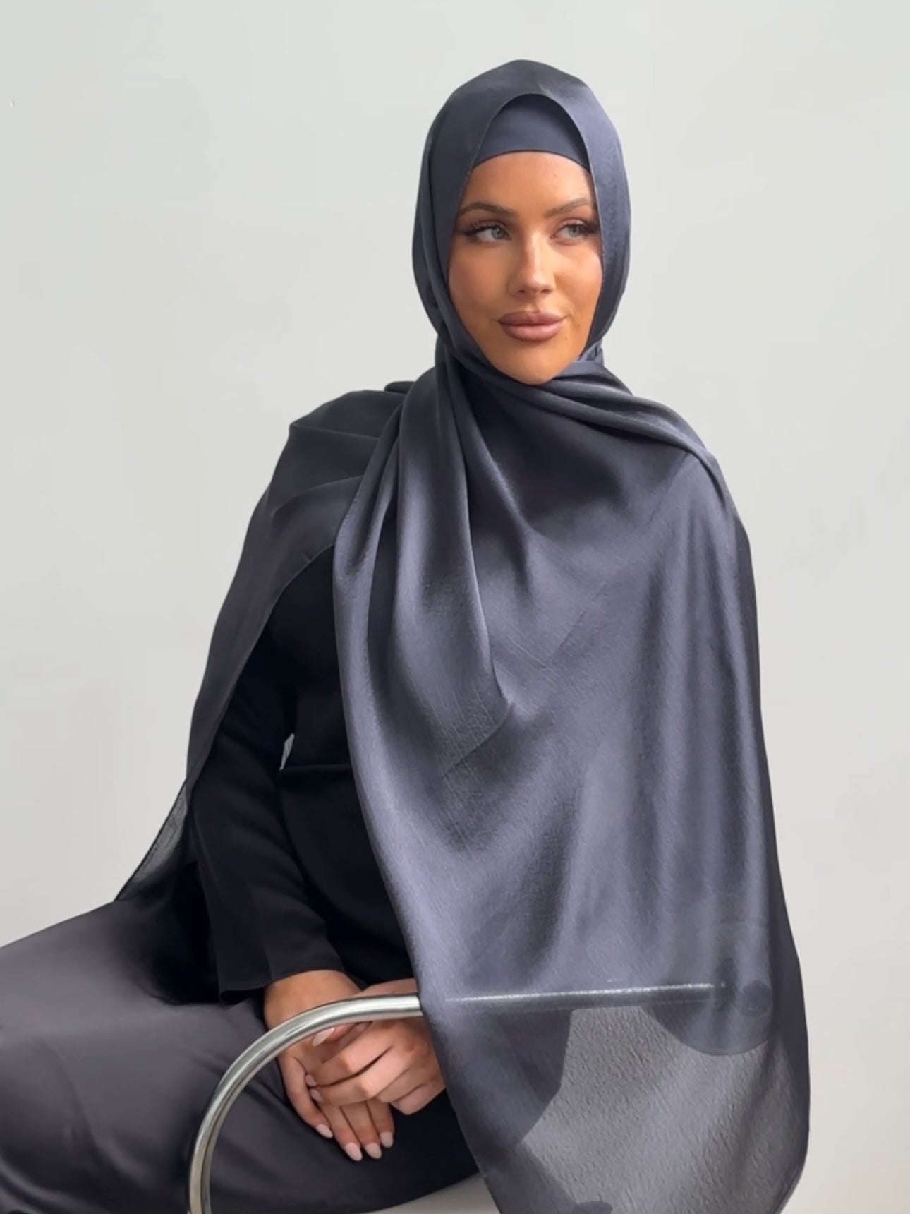 Shimmer Hijab, lightweight with a sparkling, shimmery finish, designed to add a glamorous touch to elevated outfits and formal wear.