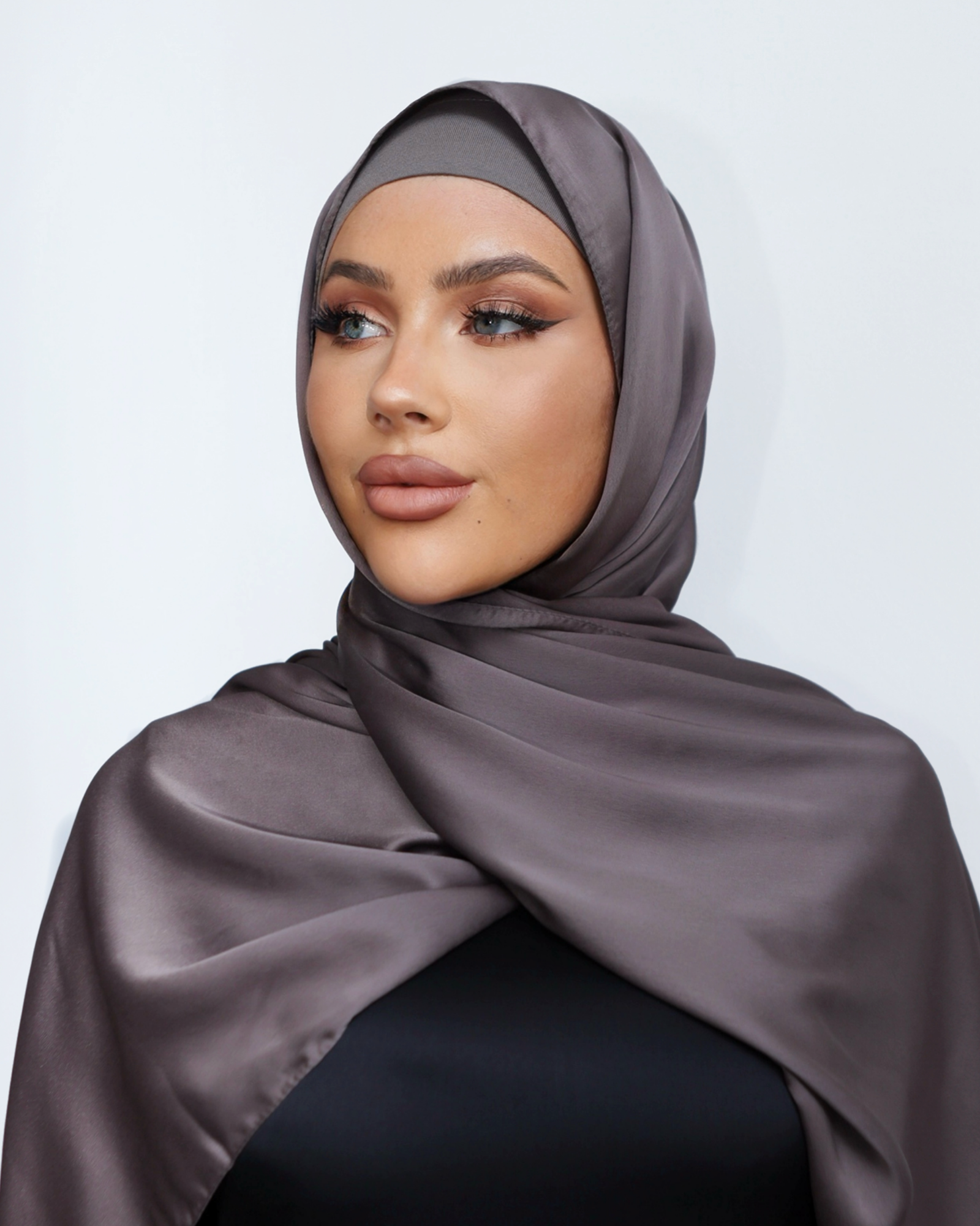 Silk Look formal Hijab in smoky mauve