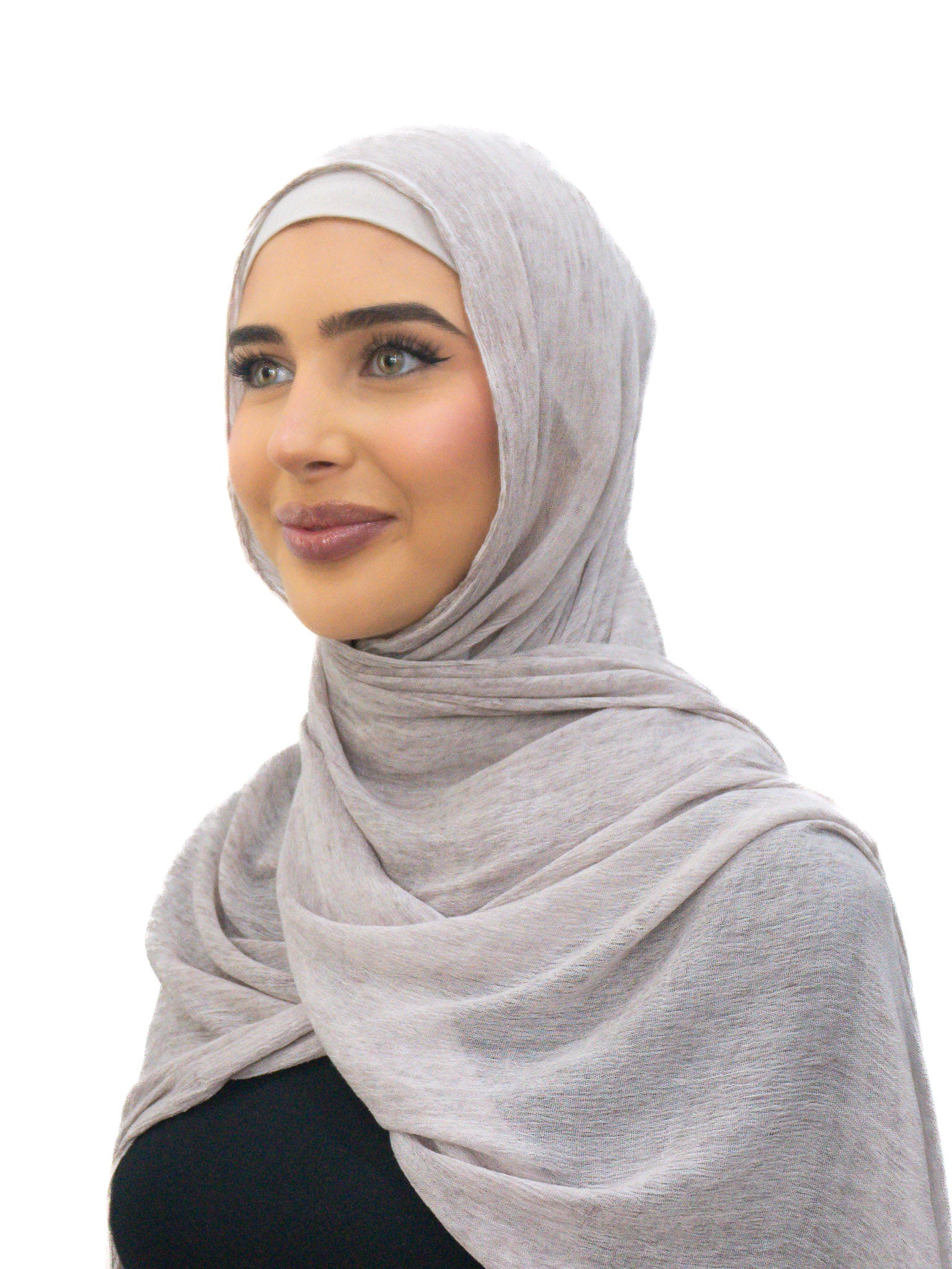 Hijab crafted from soft 100% rayon with subtle textured weave, breathable lightweight fabric, and natural flowing drape, 180cm x 80cm.