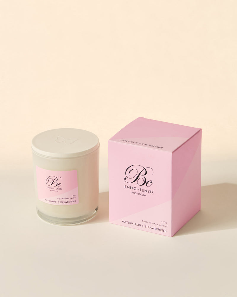 BE ENLIGHTENED CANDLE-WATERMELON & STRAWBERRIES
