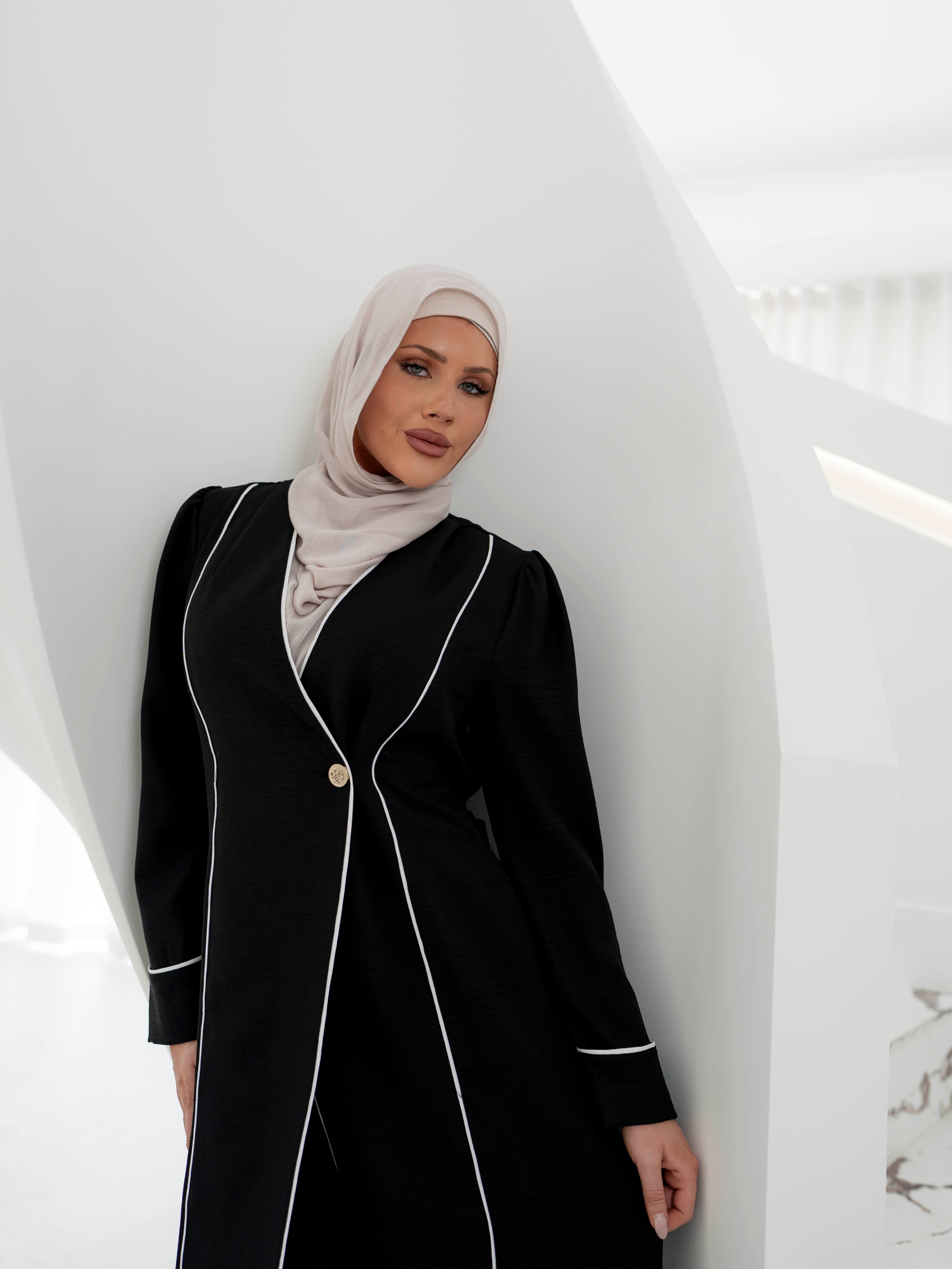 women's 2 piece co-ord matching set includes long sleeve jacket with pant- lightweight and modest 