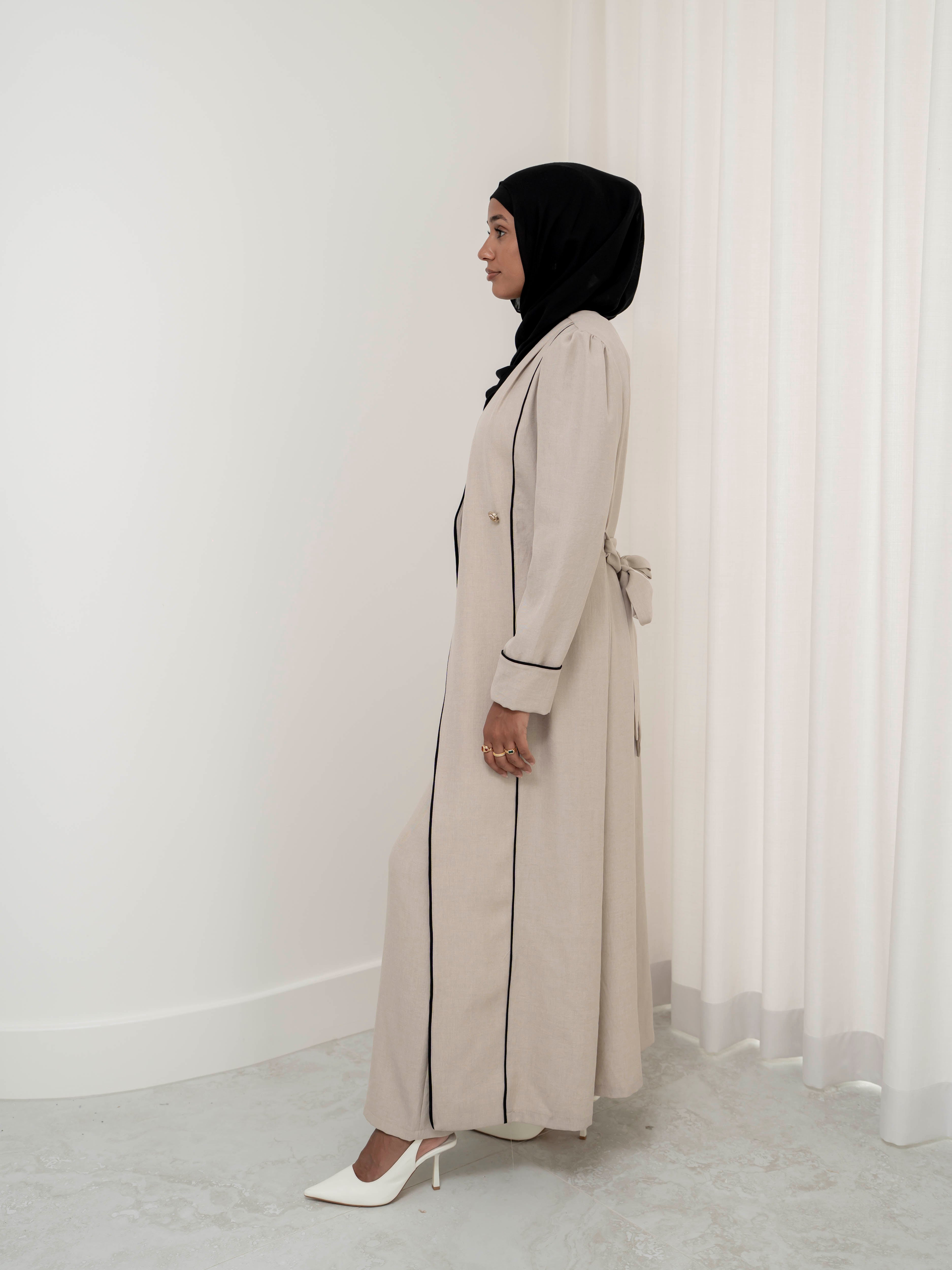 women's 2 piece co-ord matching set includes long sleeve jacket with pant- lightweight and modest 