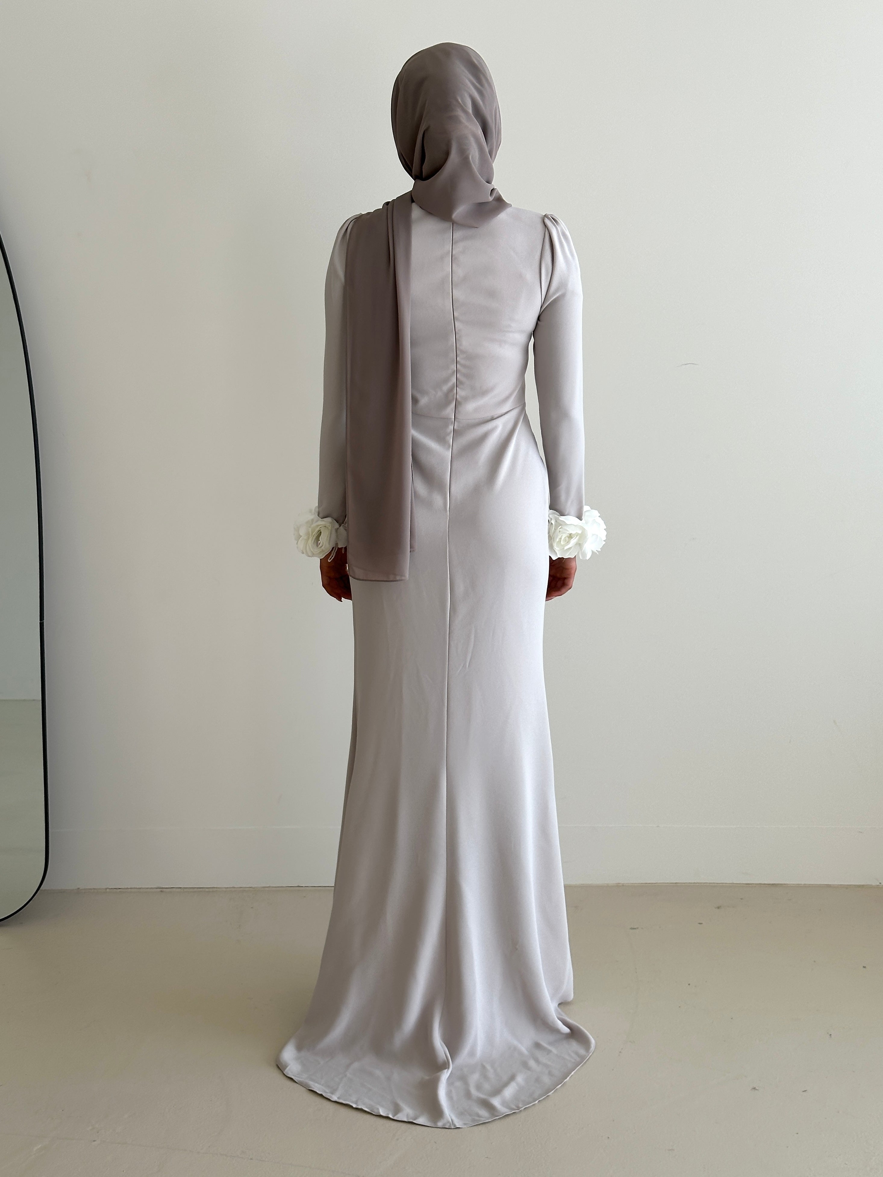 ladies formal dress, chanel inspired, full length, modest dress for occasion wear, hijabi dress
