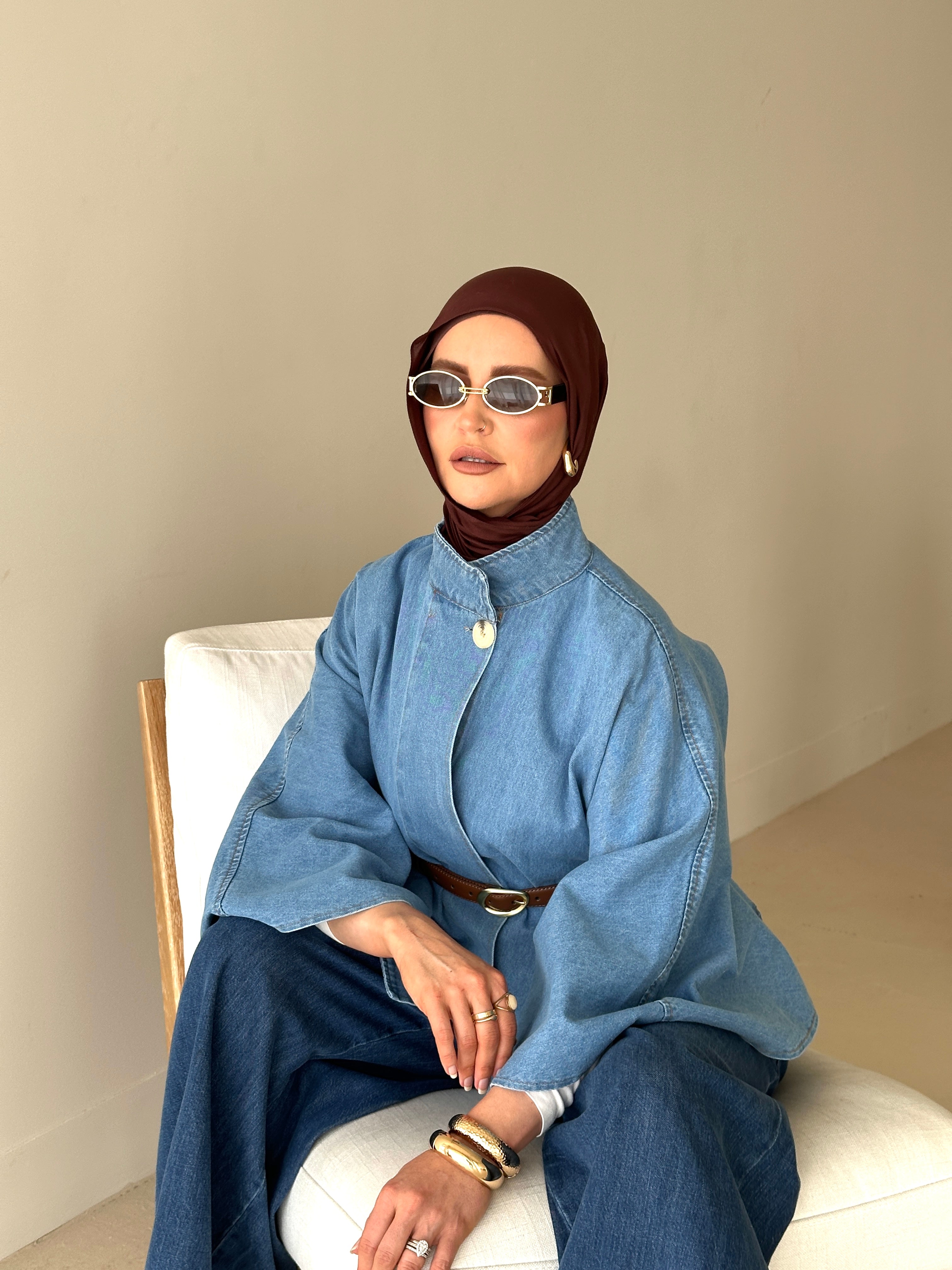 ladies denim poncho for spring/summer