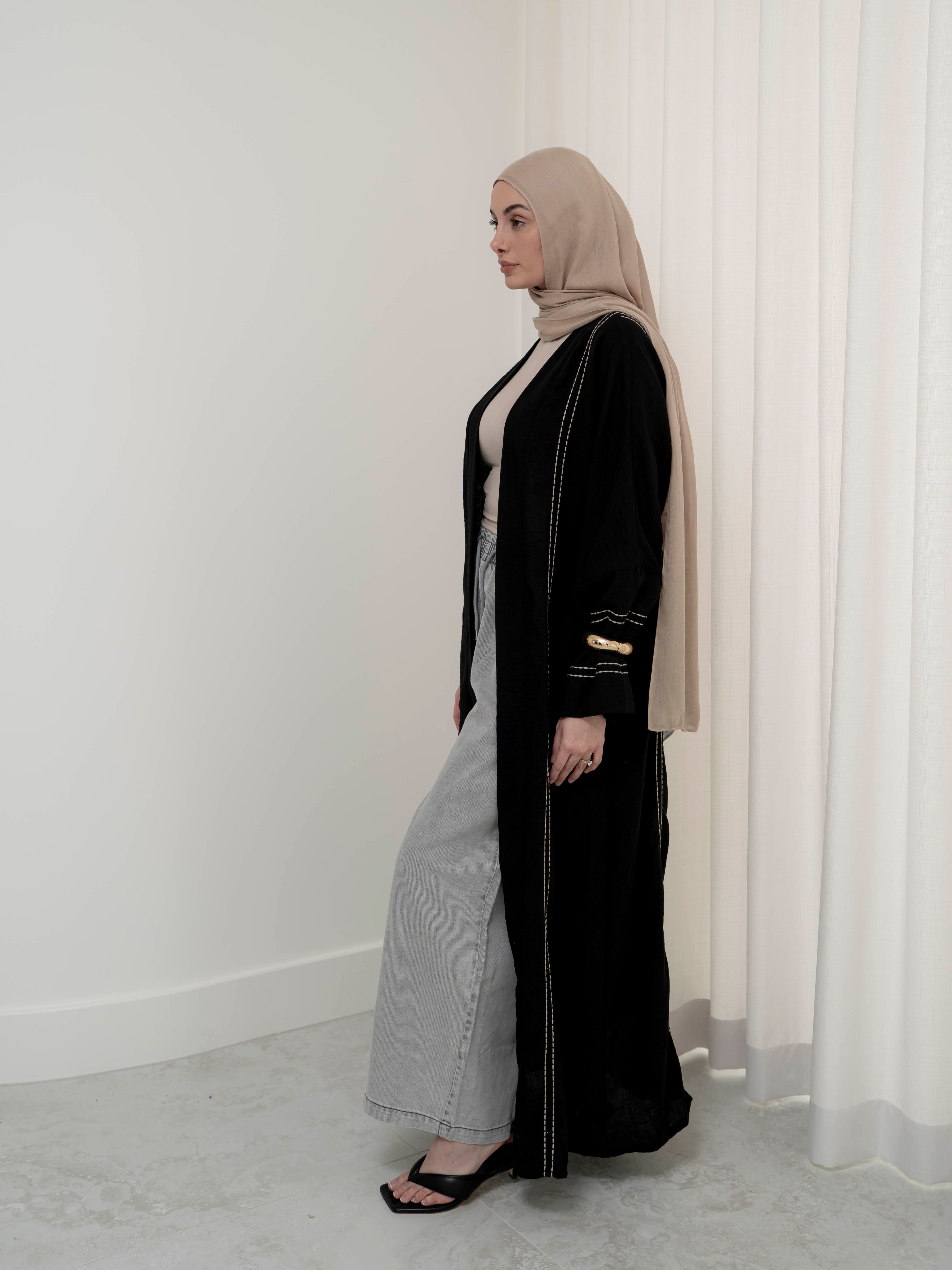women's kimono for outerwear, layering piece, flowy for spring summer modest fashion, full length, maxi cardigan