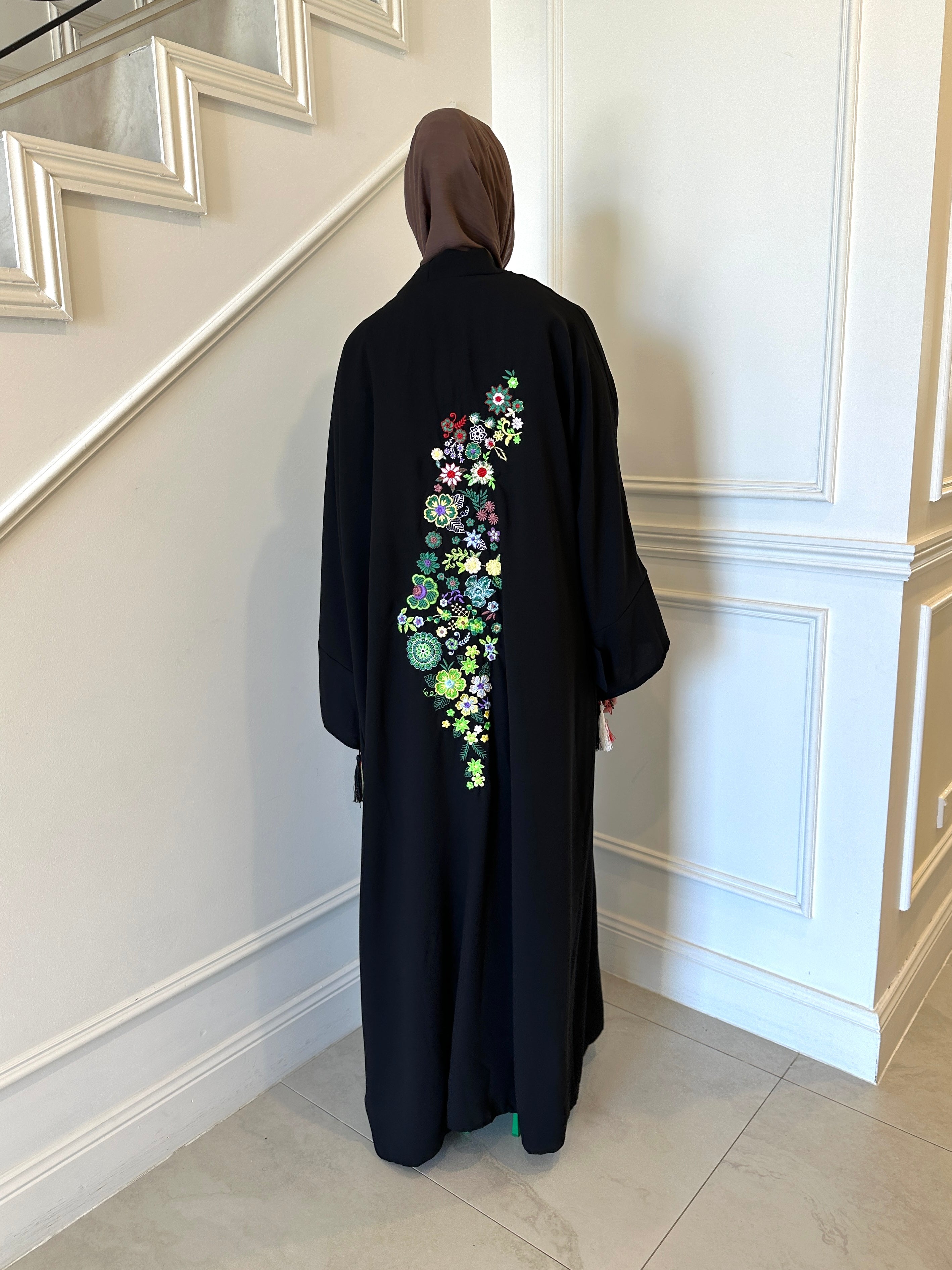 Veil of Faith Garden of Eve Abaya — elegant modest abaya with delicate floral design