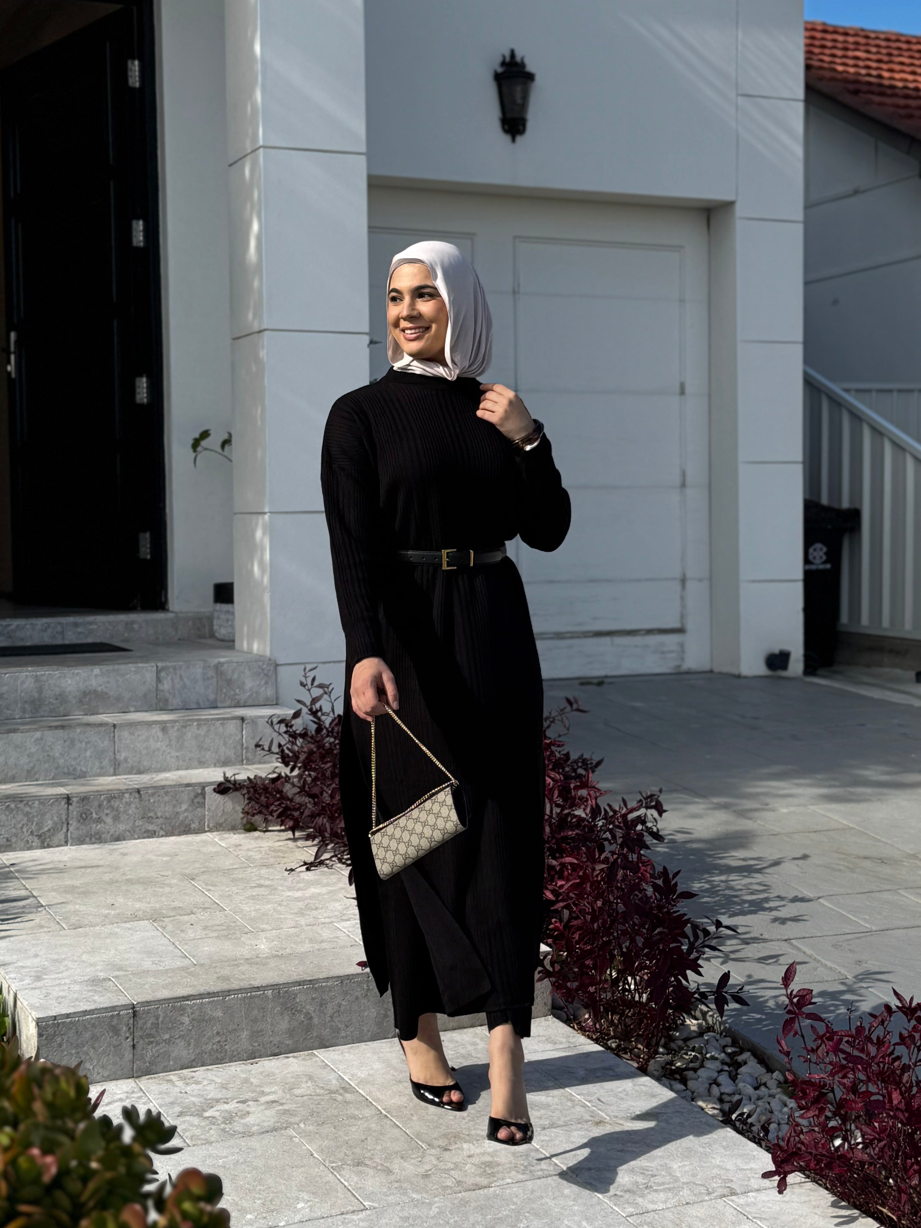 Veil of Faith Houda Knit Set — soft modest knit co-ord with long top and pants