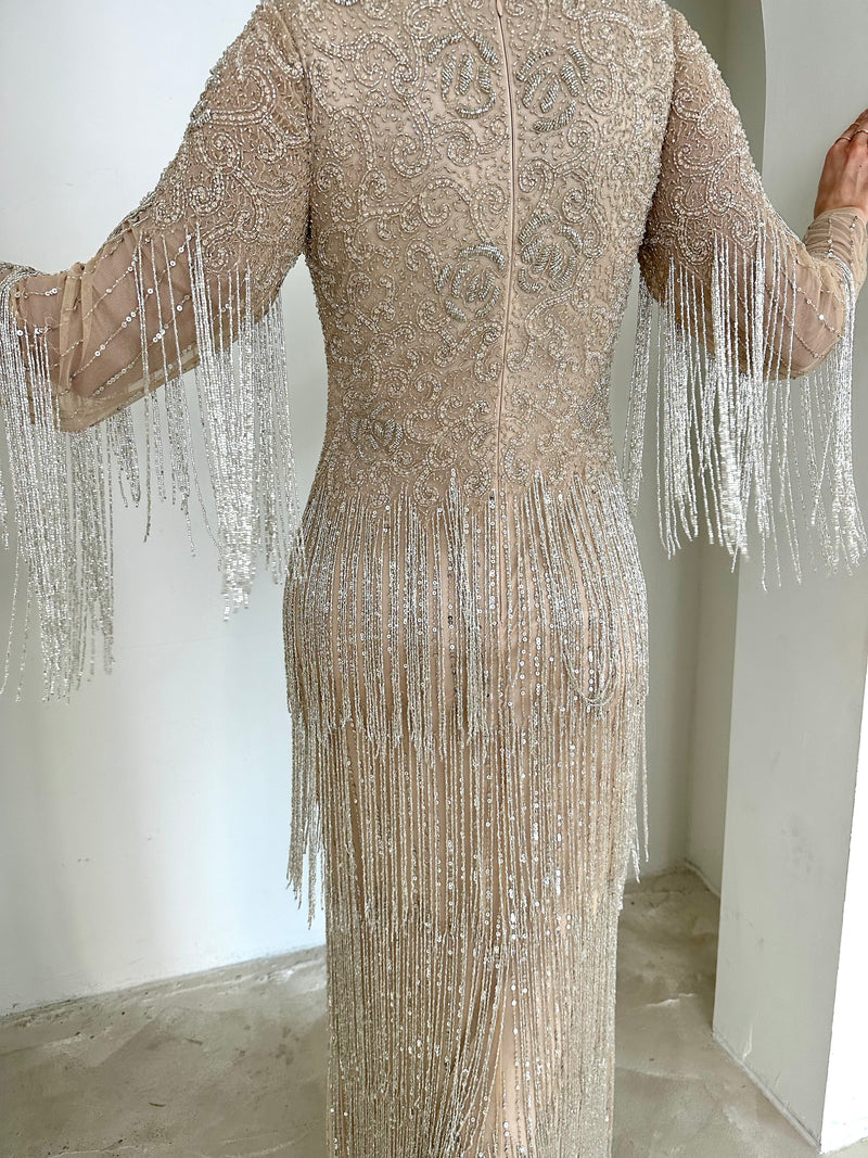 NACEY FULLY BEADED DRESS Veil of Faith