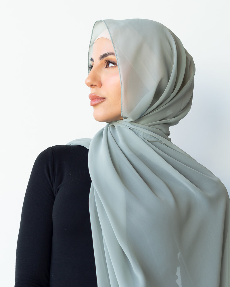 SAGE CHIFFON SHAWL