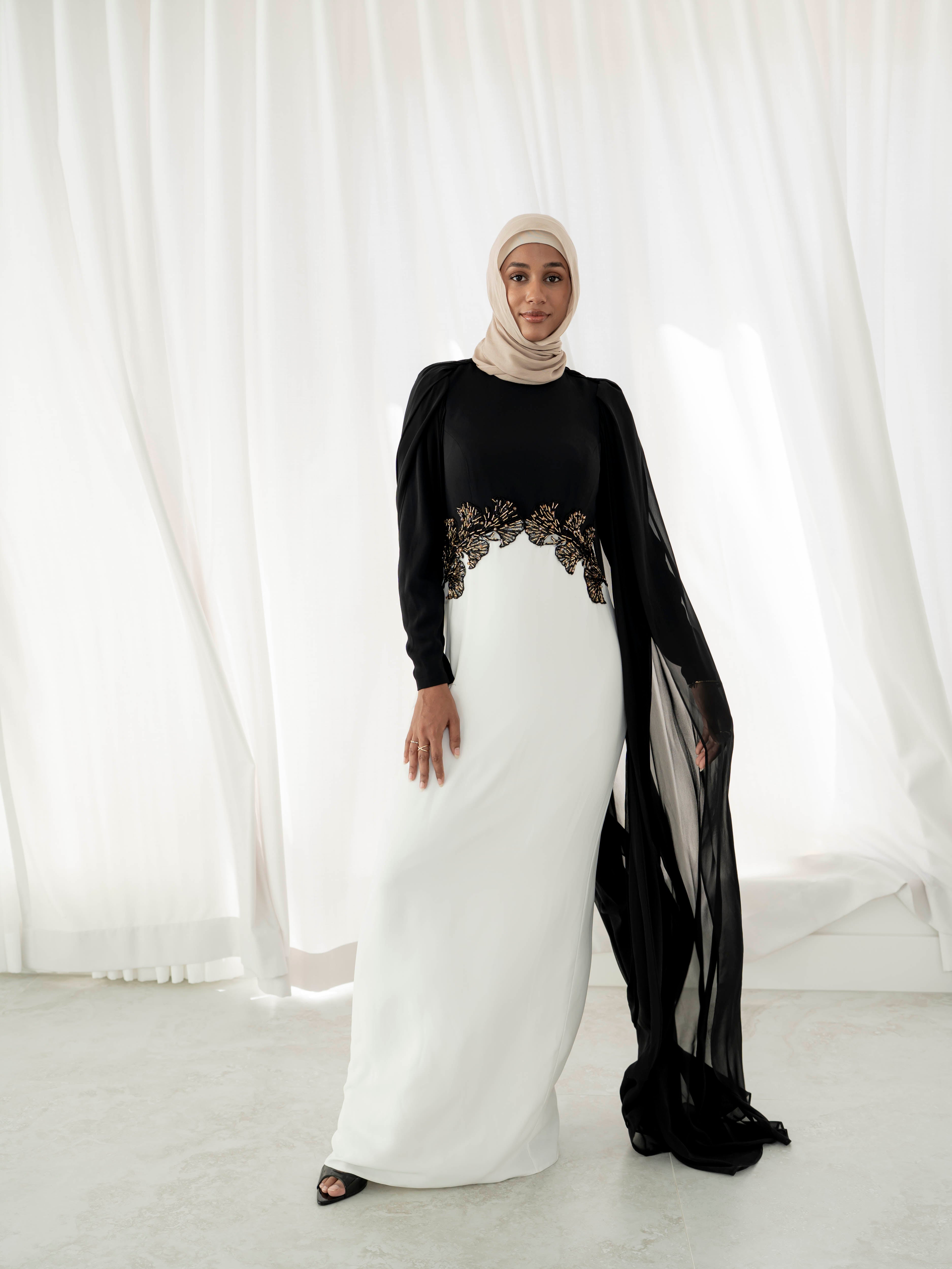 women's modest formal dress, long sleeve and maxi for any occasion, suitable for hijabi