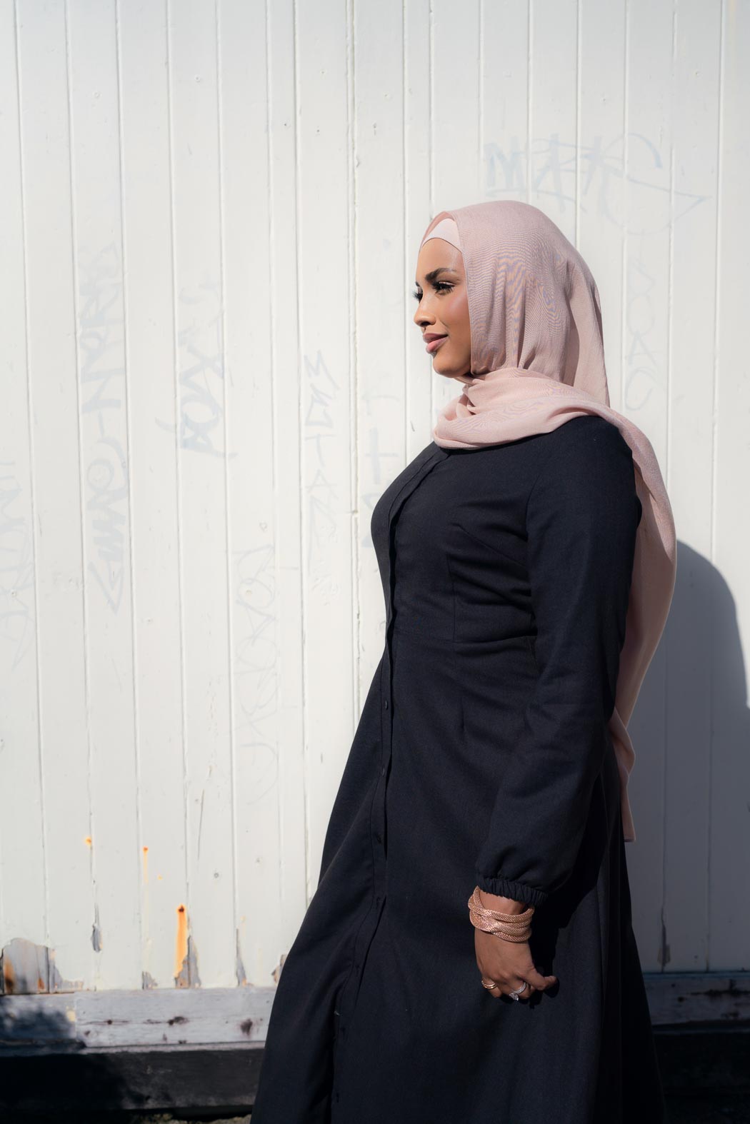 DEMURE LINEN DRESS- BLACK