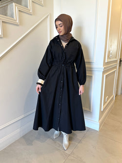 Veil of Faith Nomad Dress — neutral modest maxi dress with flowy silhouette