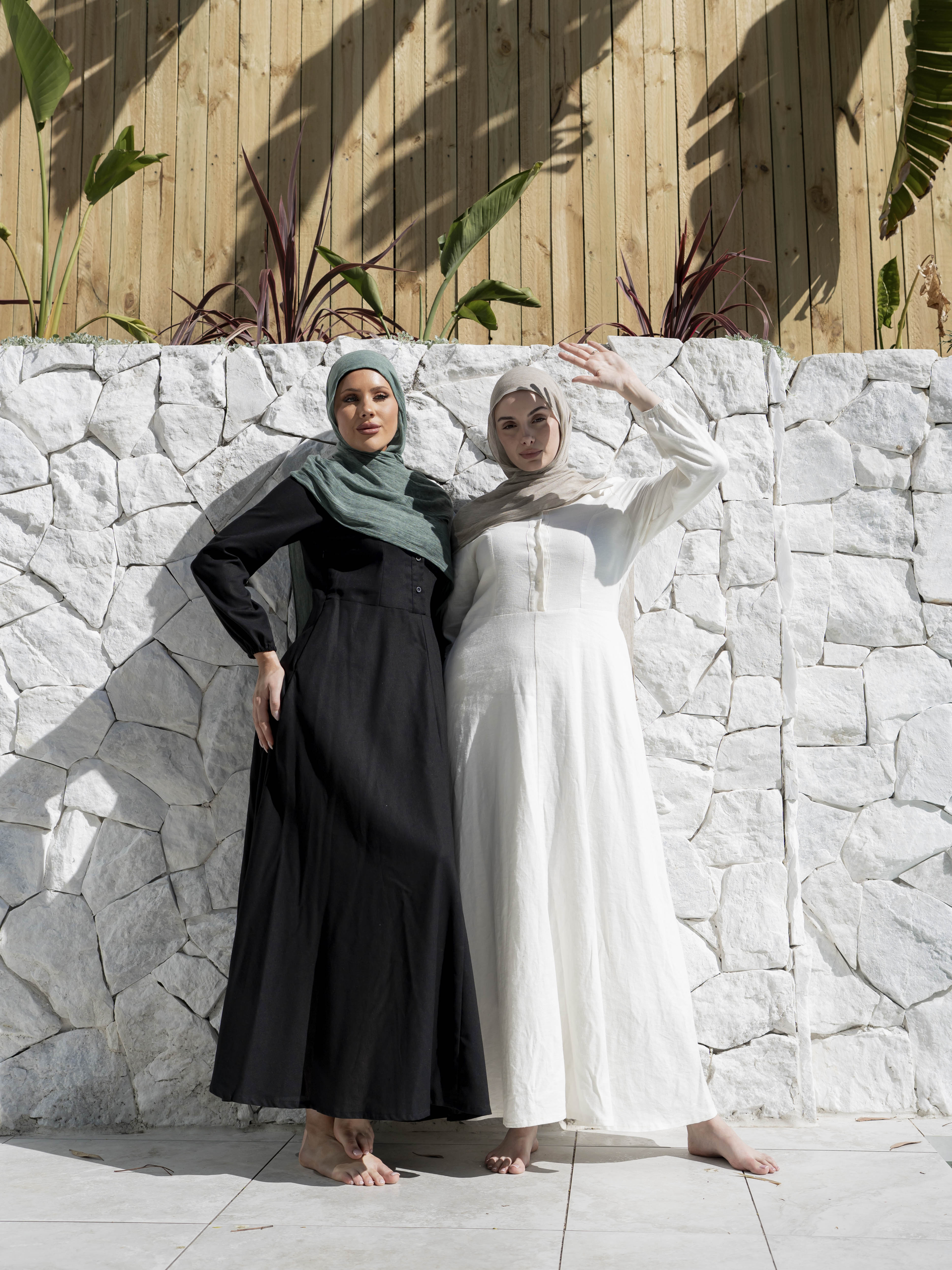 womens full length maxi linen dress in ivory for spring summer, modest, lightweight and long sleeve