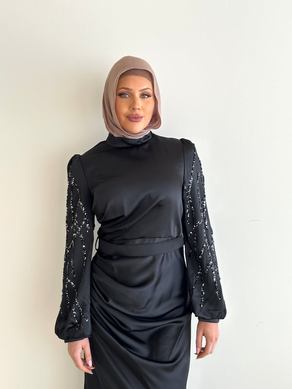 Sabreen Satin Dress – luxe plus-size formal gown feel