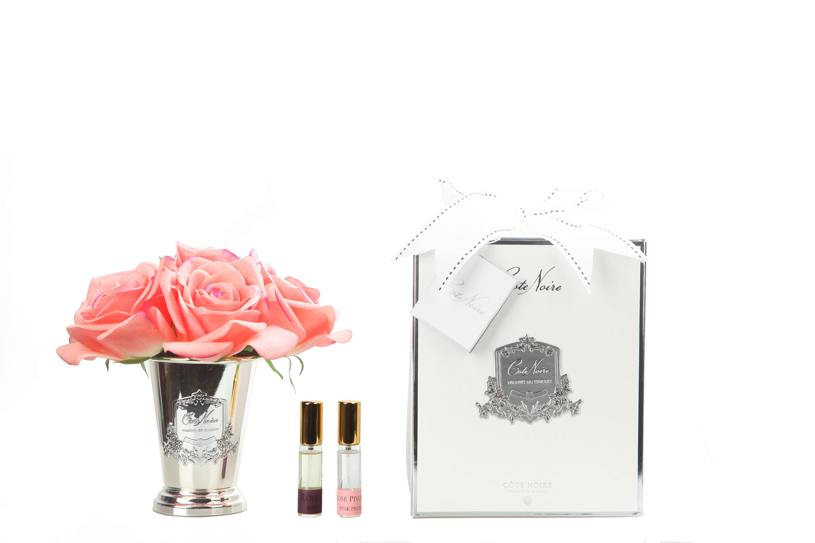 COTE NOIRE - SEVEN ROSE BOUQUET IN WHITE PEACH