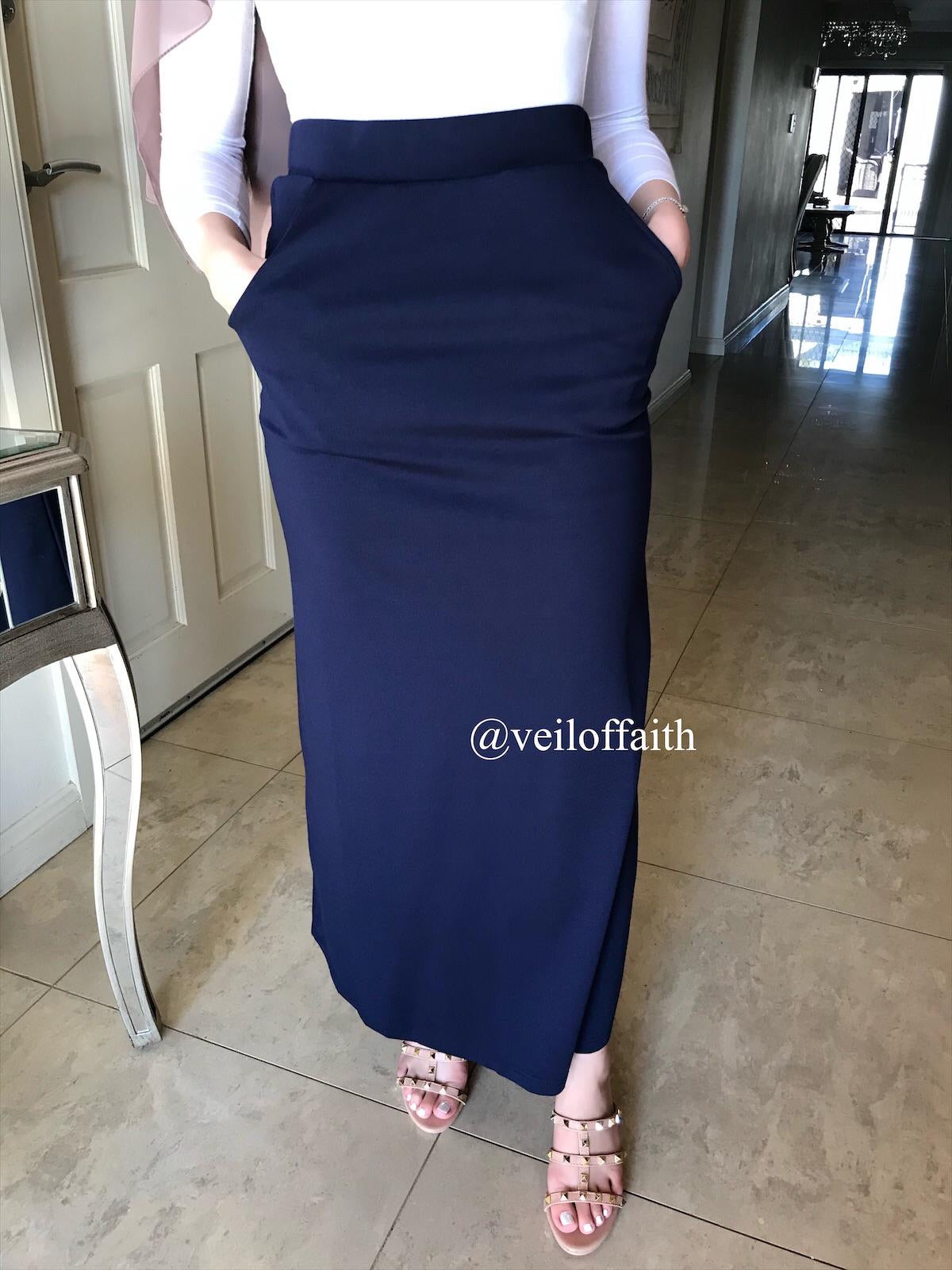 Cotton skirt high rise A-line maxi length everyday wear